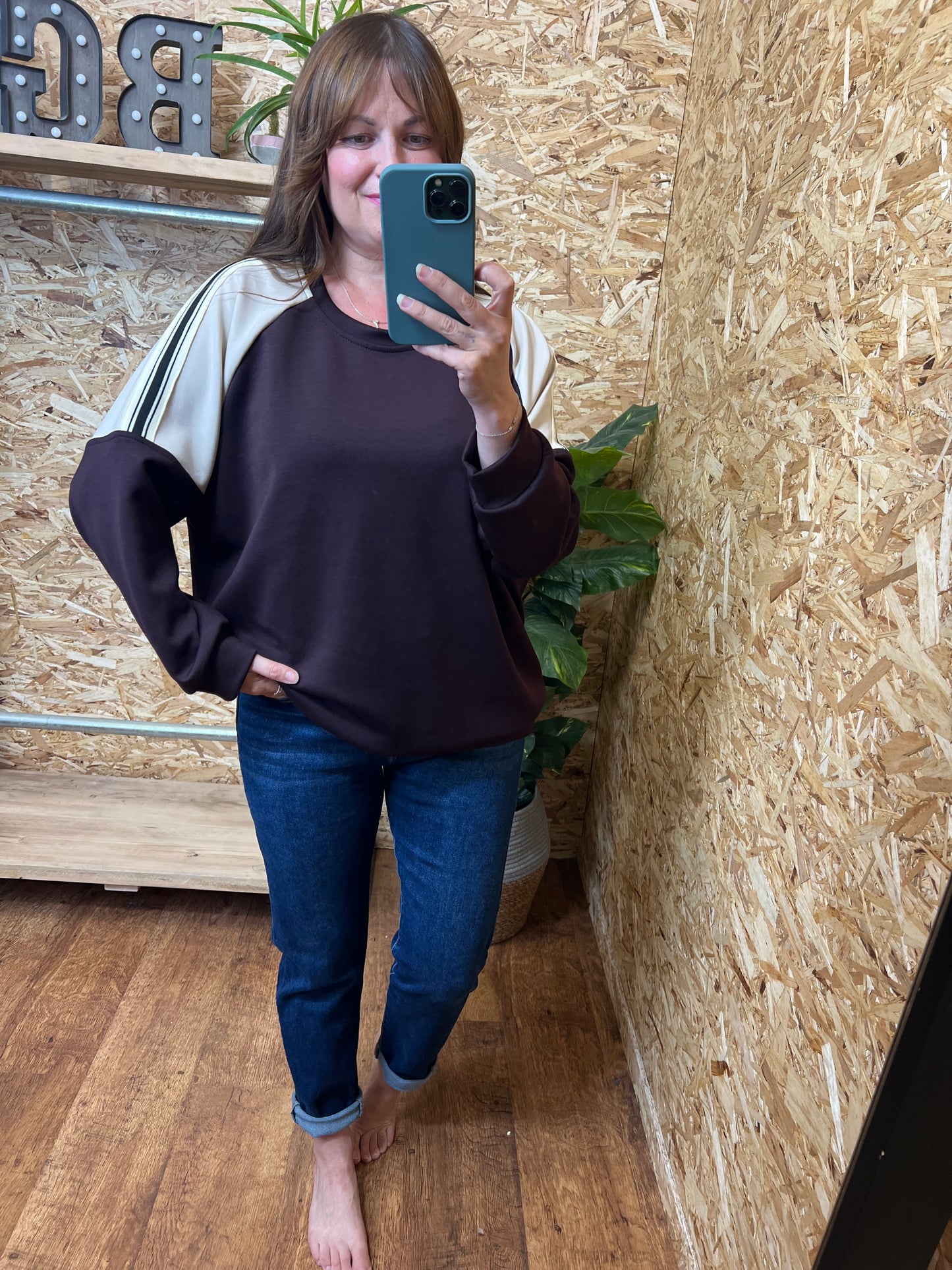 Stripe Trim Sweatshirt