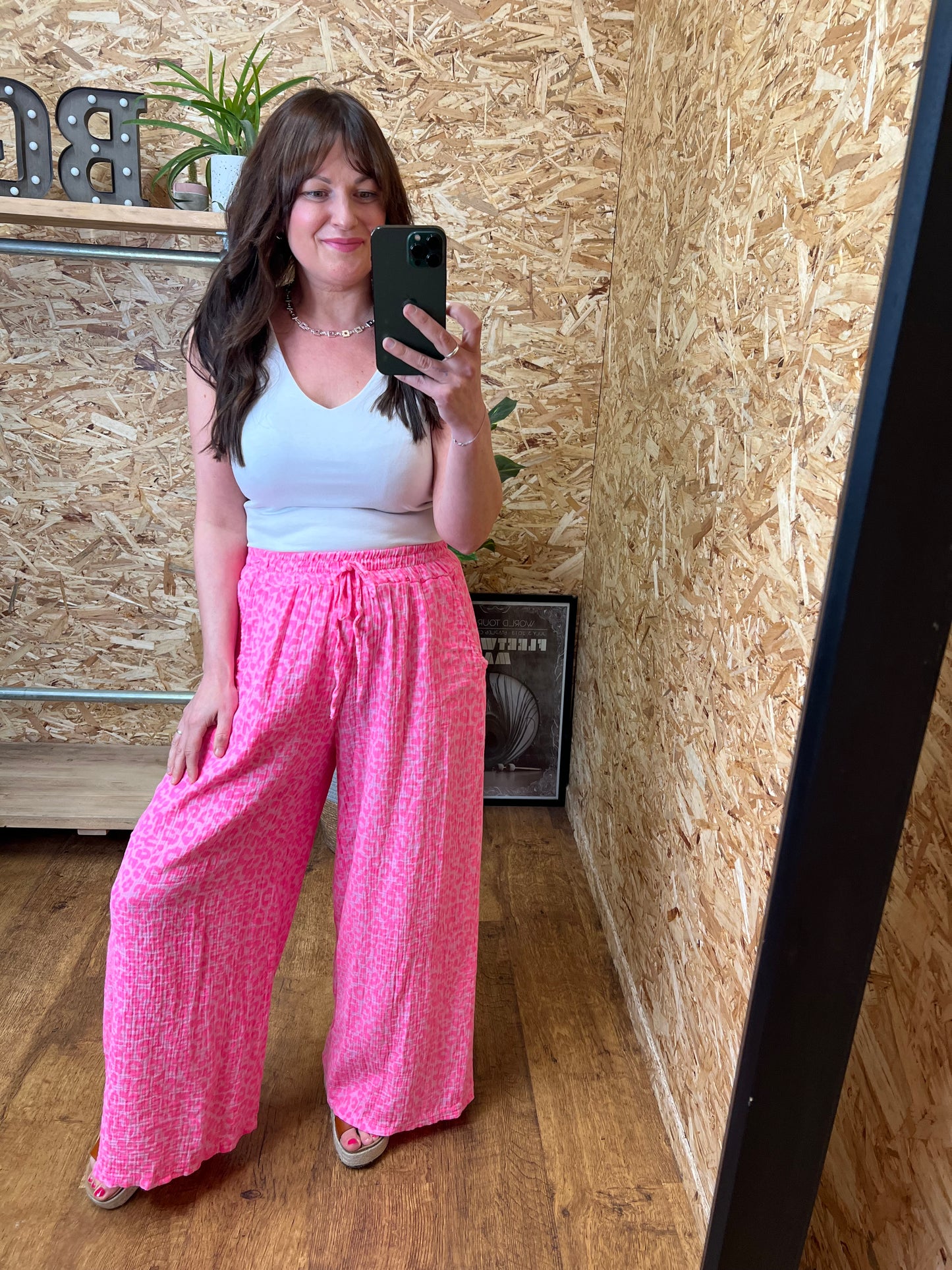 Leopard Cheesecloth Trousers