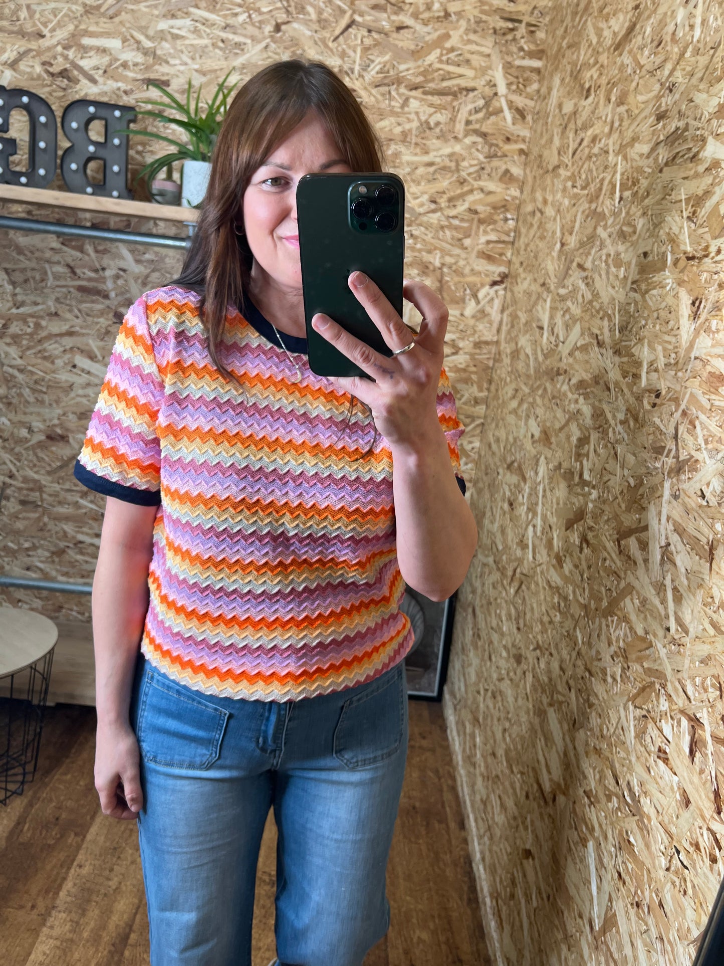 Zig Zag Fine Knit Top