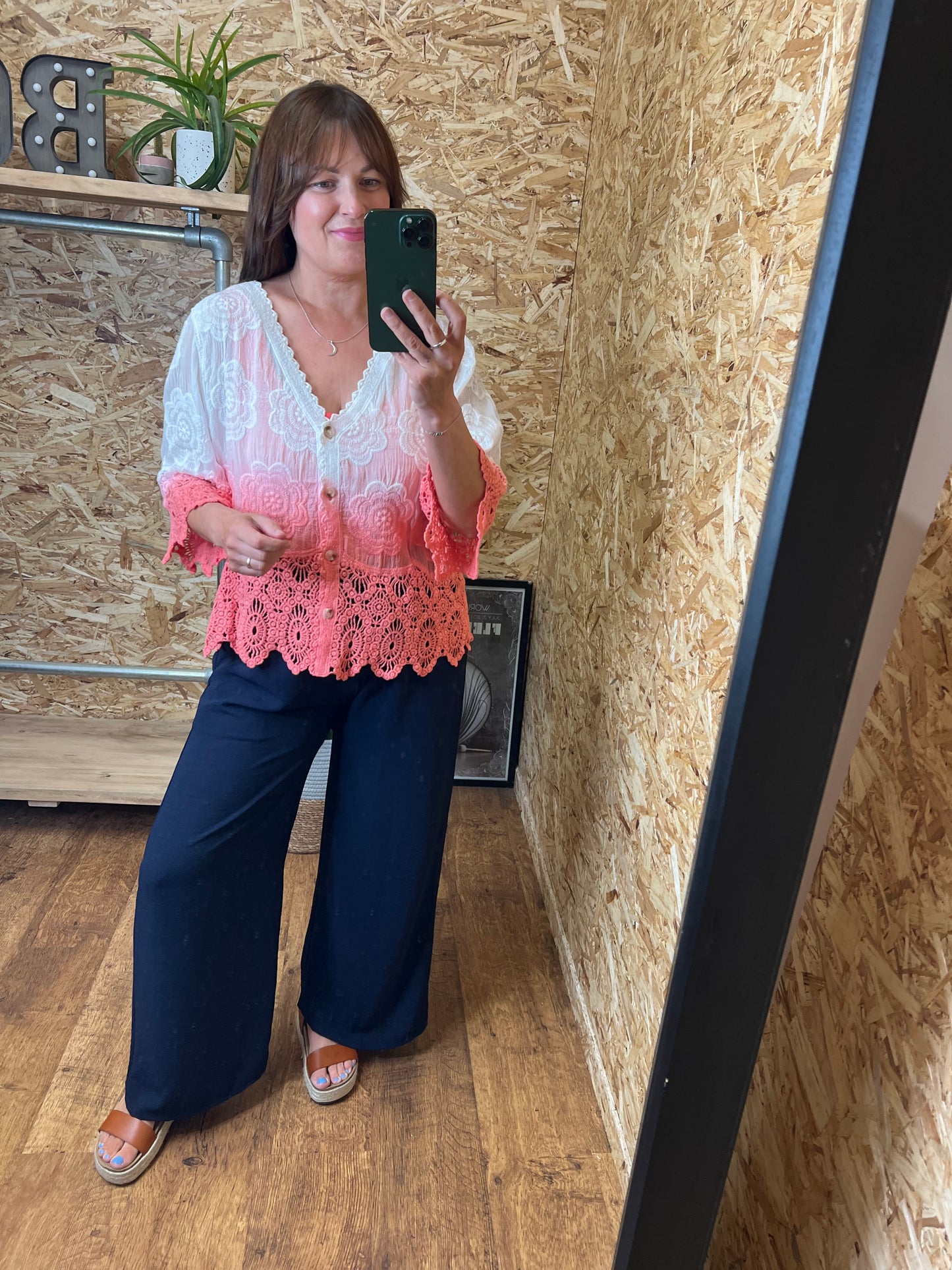 Talia Ombre Button Top
