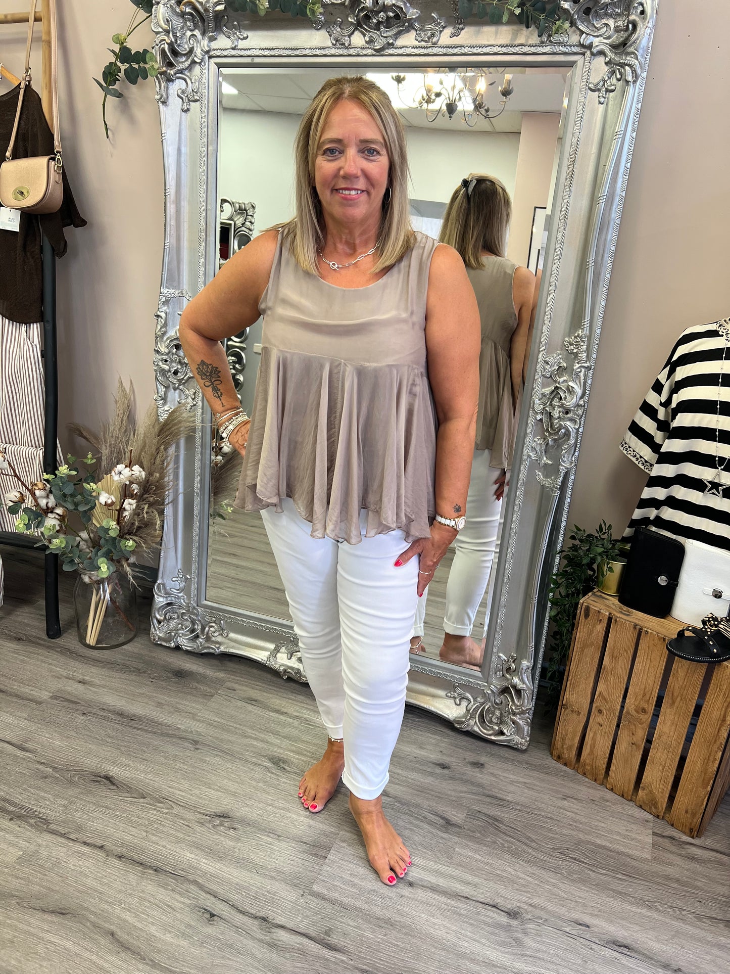 Lorella Silk Mix Top