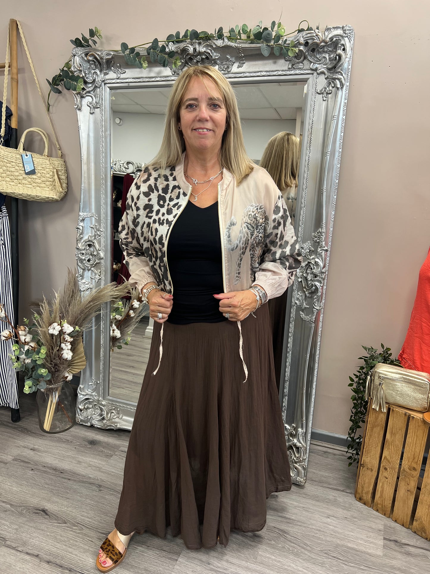 Leopard Print Bomber Jacket