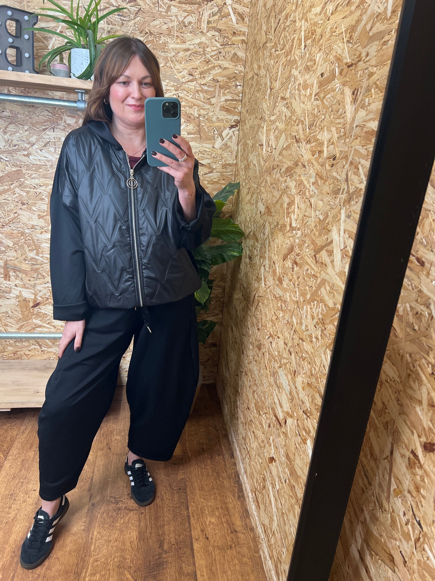 Lightweight Quilted Zip Hoodie