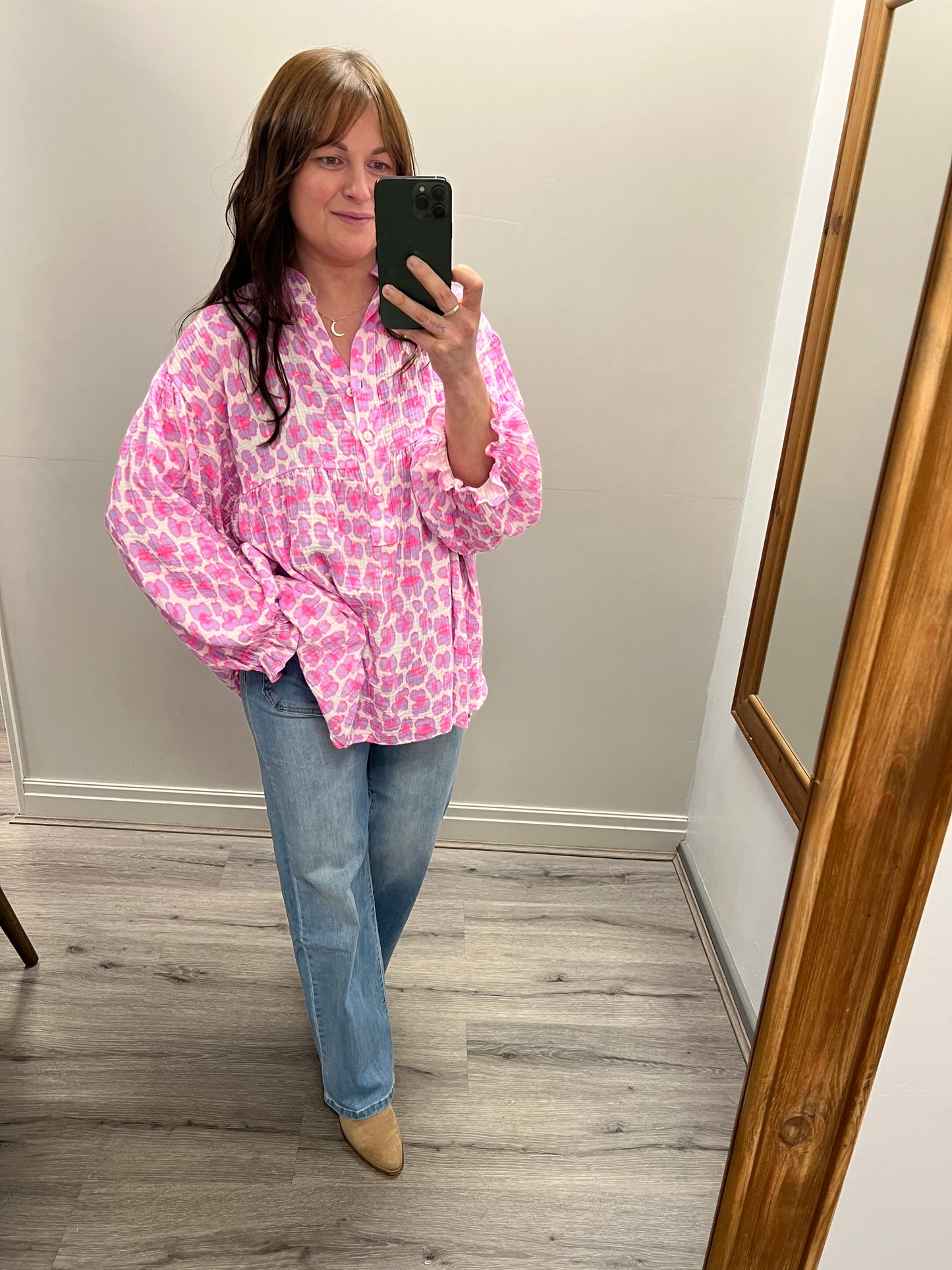 Neon Leopard Smock Top