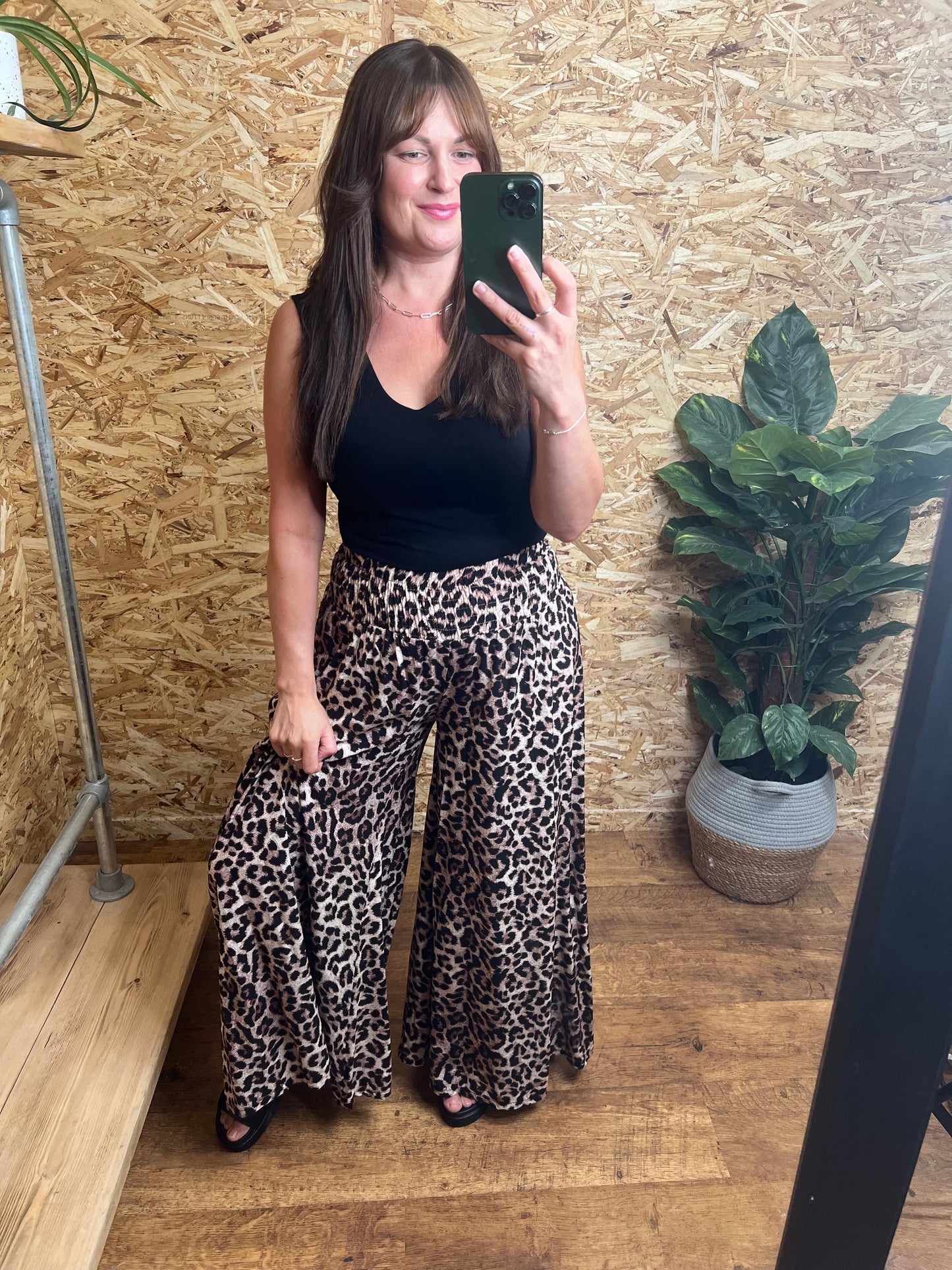 Leopard Print Palazzo Trousers