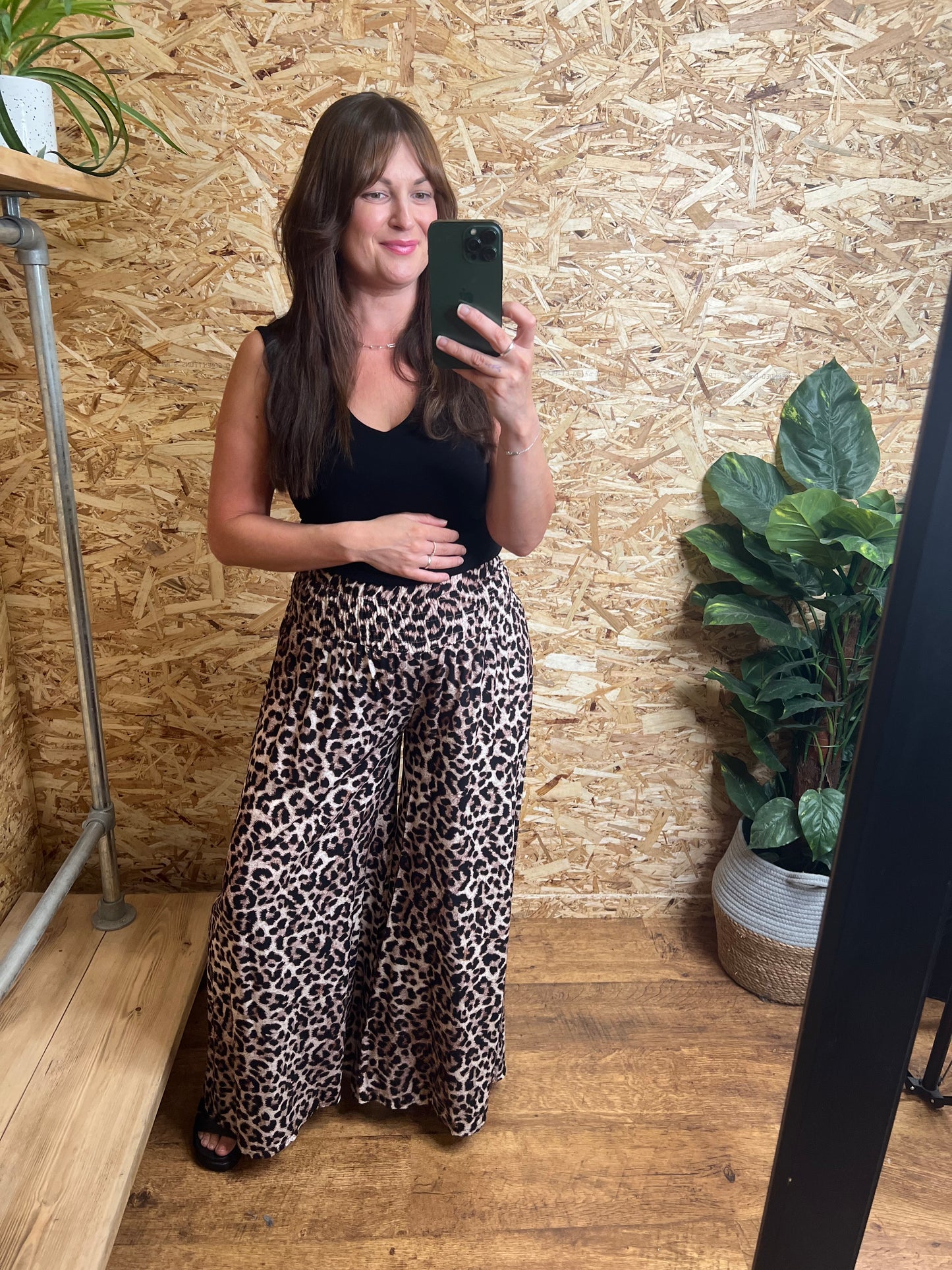 Leopard Print Palazzo Trousers