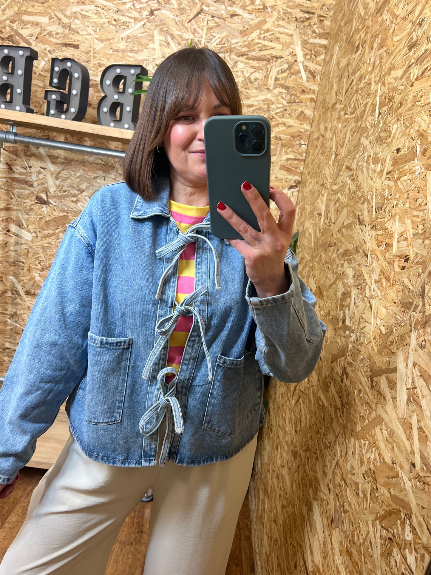 Tie Front Denim Jacket