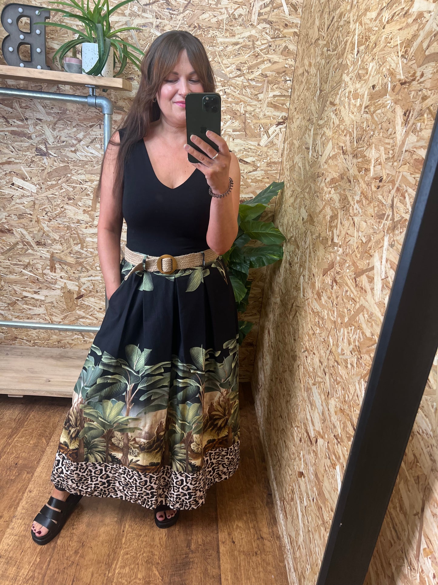 Jungle Print Maxi Skirt