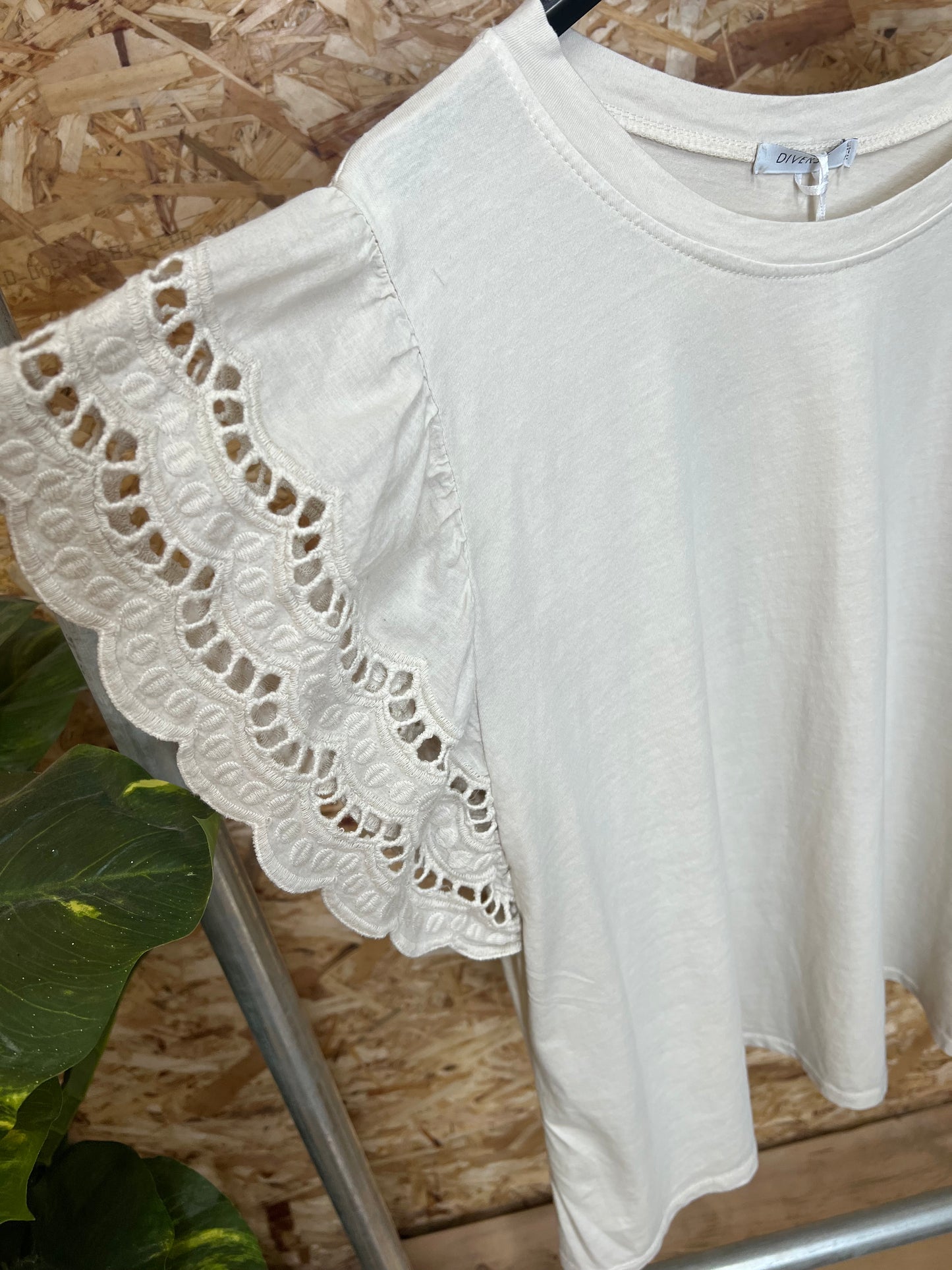 Megan Broderie Sleeve Tee