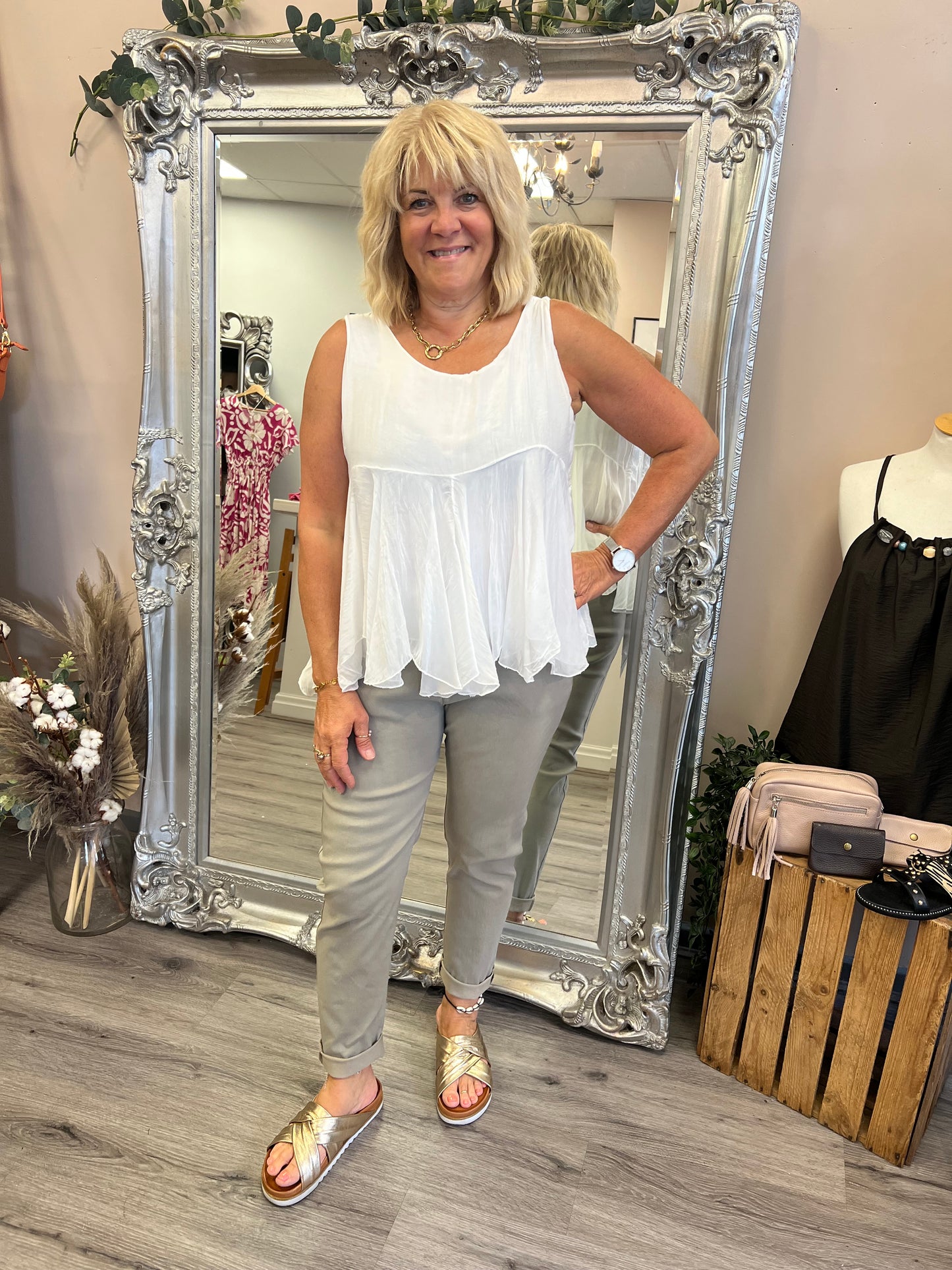 Lorella Silk Mix Top