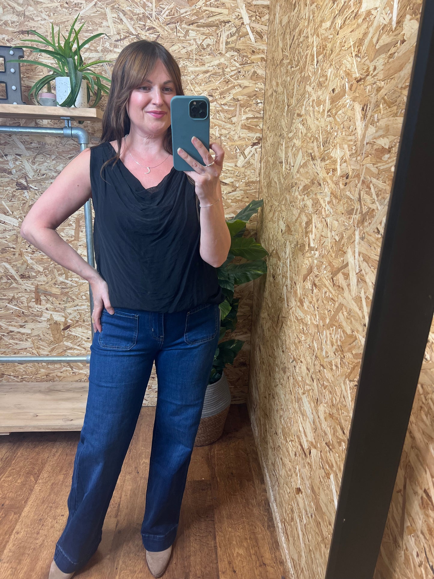 Silk Mix Cowl Top