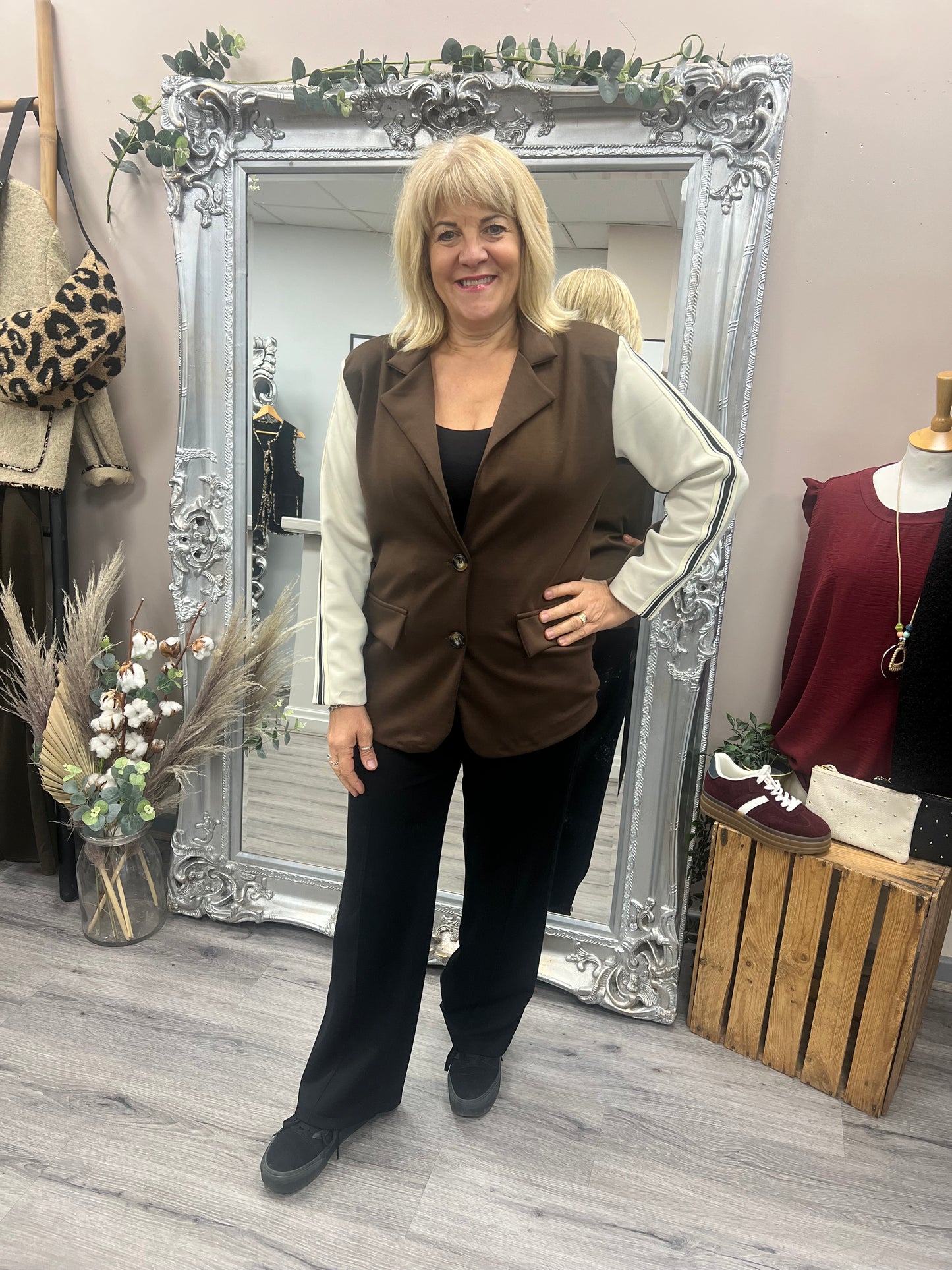 Casual Stripe Sleeve Blazer