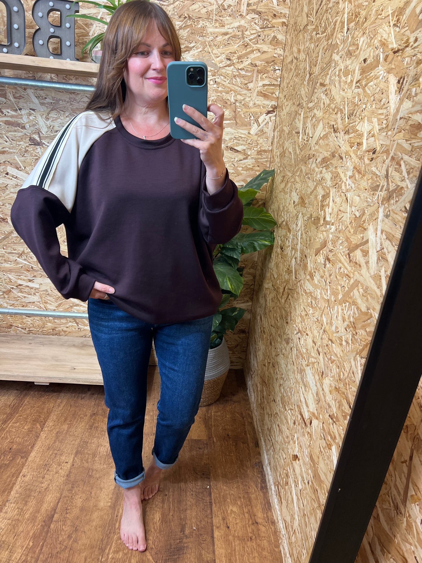 Stripe Trim Sweatshirt