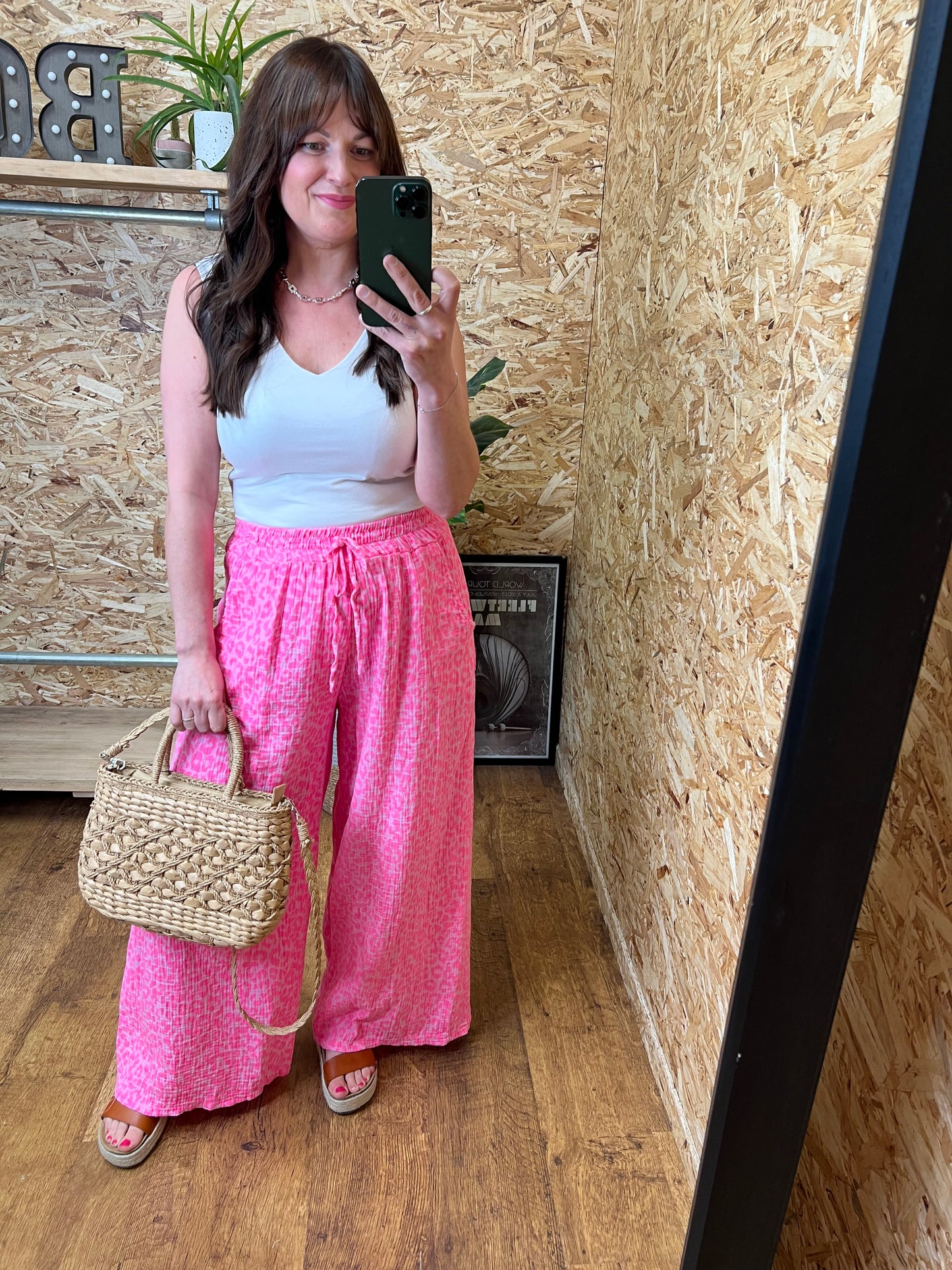 Leopard Cheesecloth Trousers