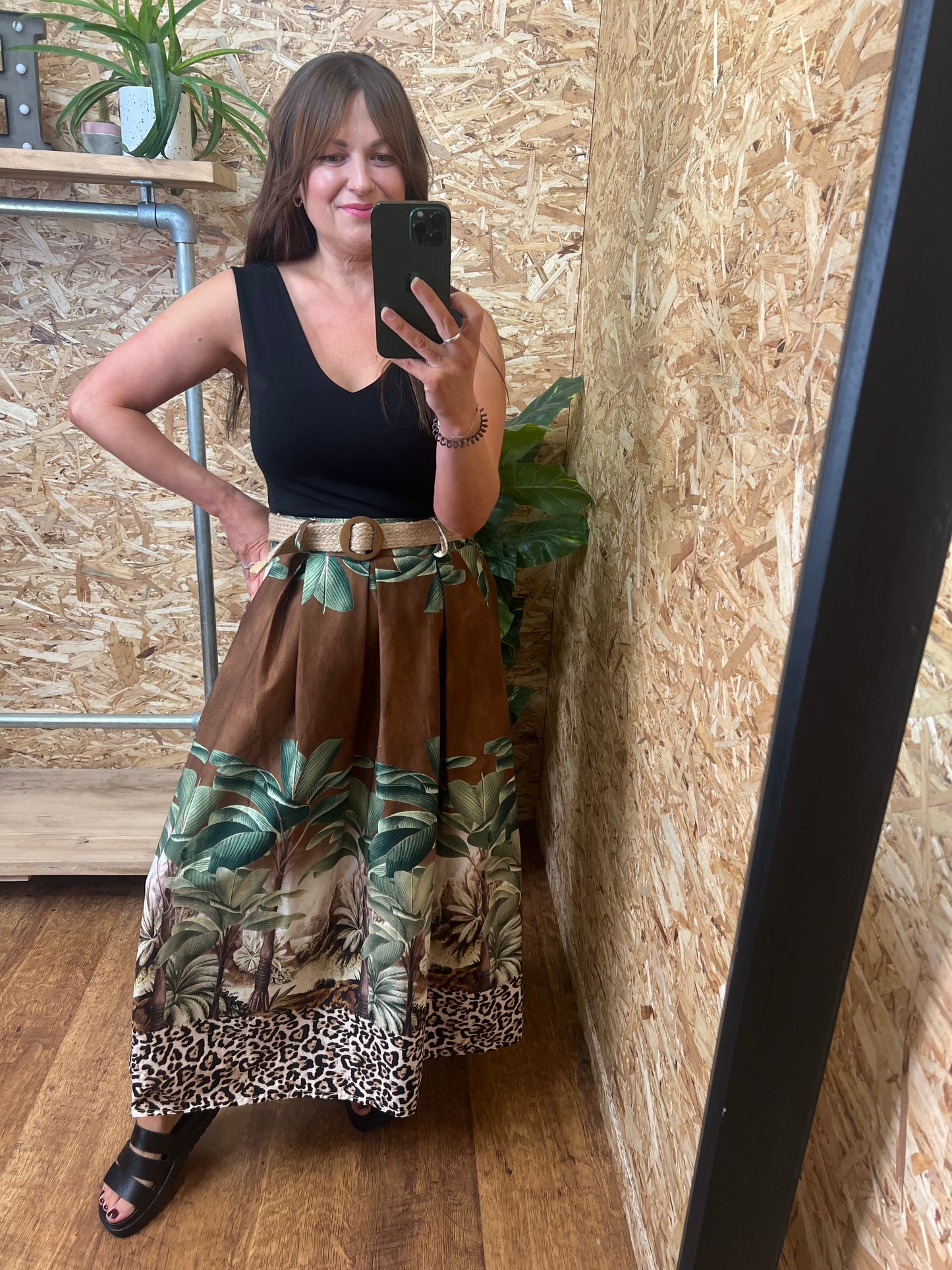 Jungle Print Maxi Skirt
