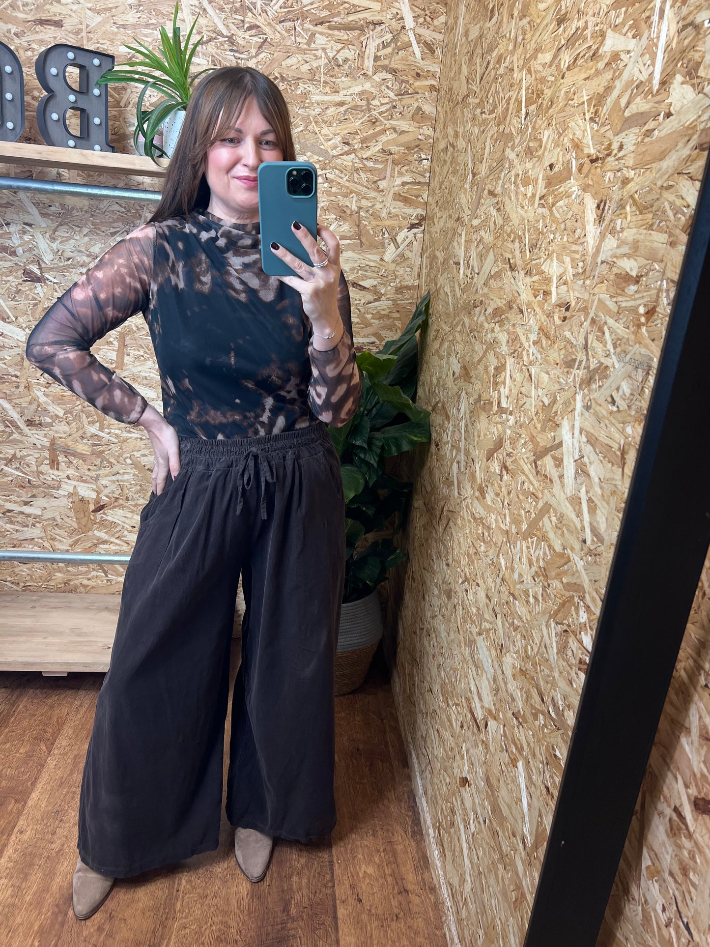 Needlecord Wide Leg Trousers