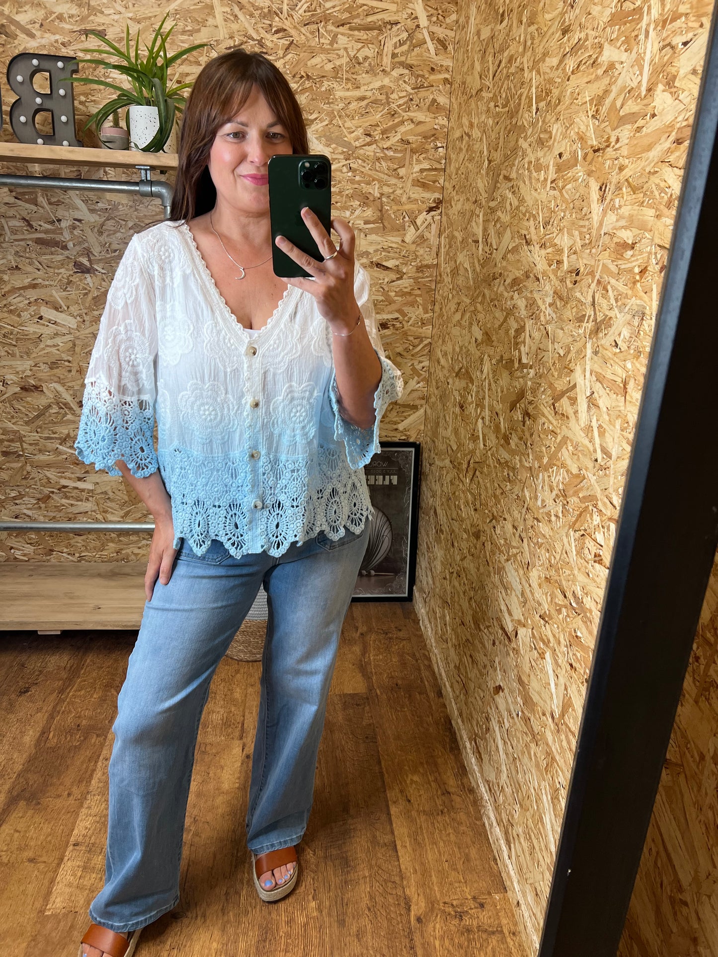 Talia Ombre Button Top