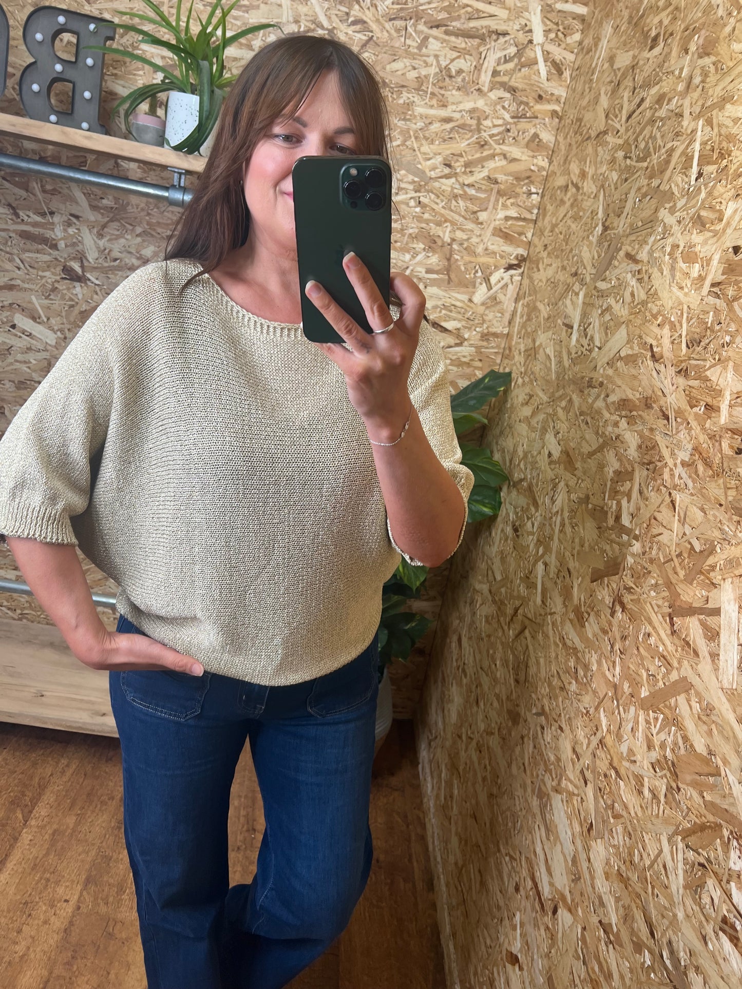 Gold Daisy Back Knit