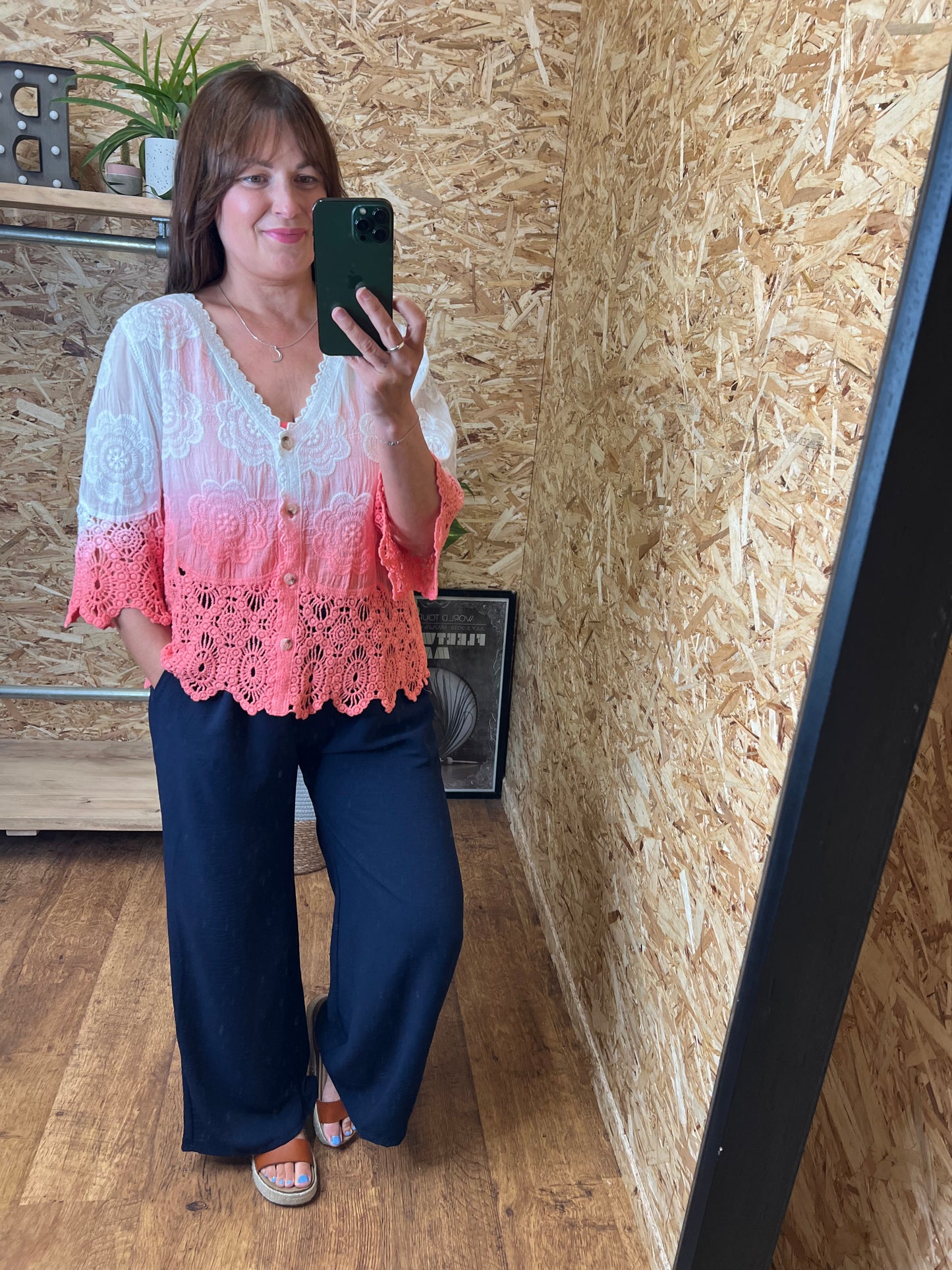 Talia Ombre Button Top