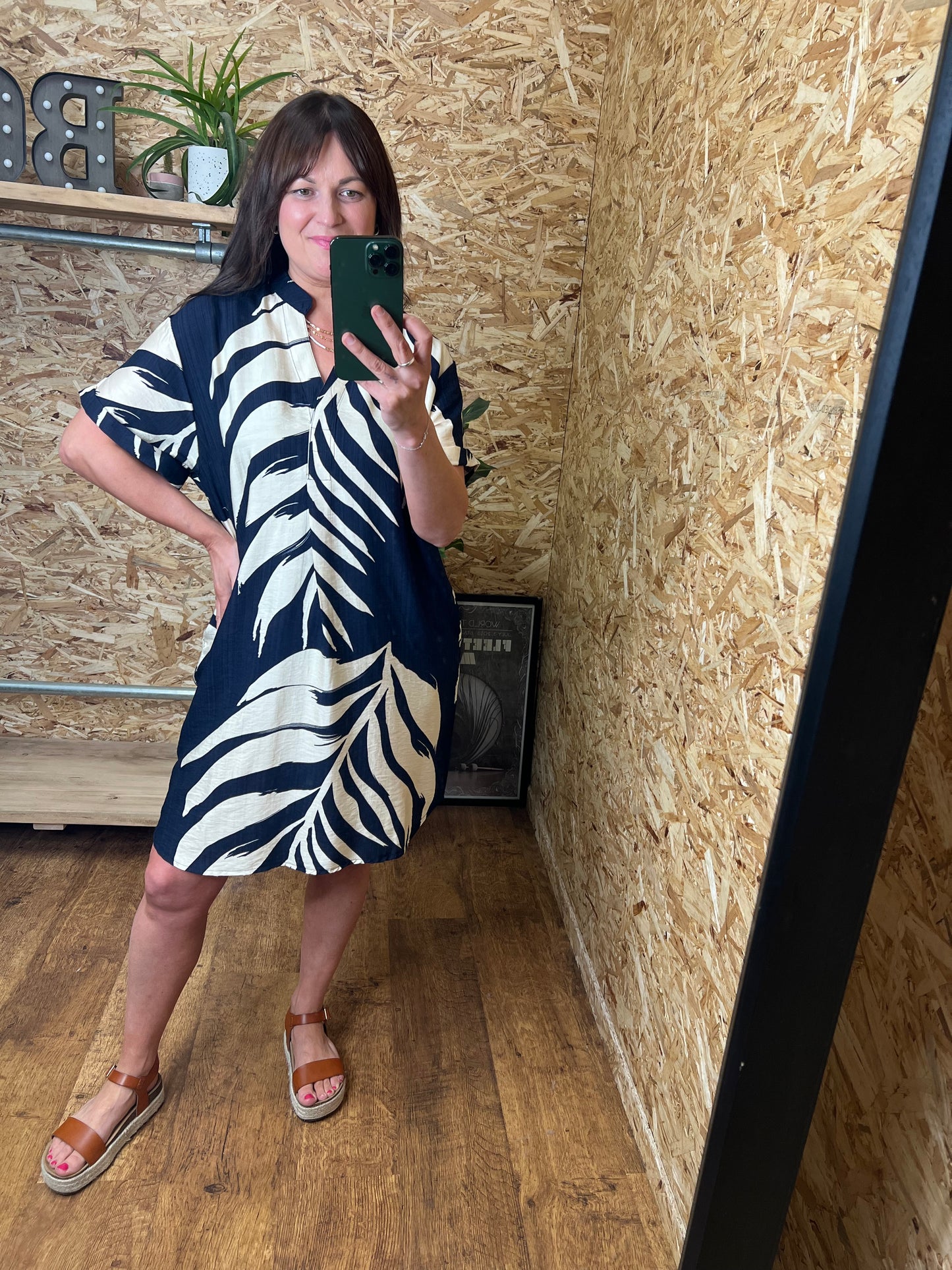 Palm Print Tunic Dress