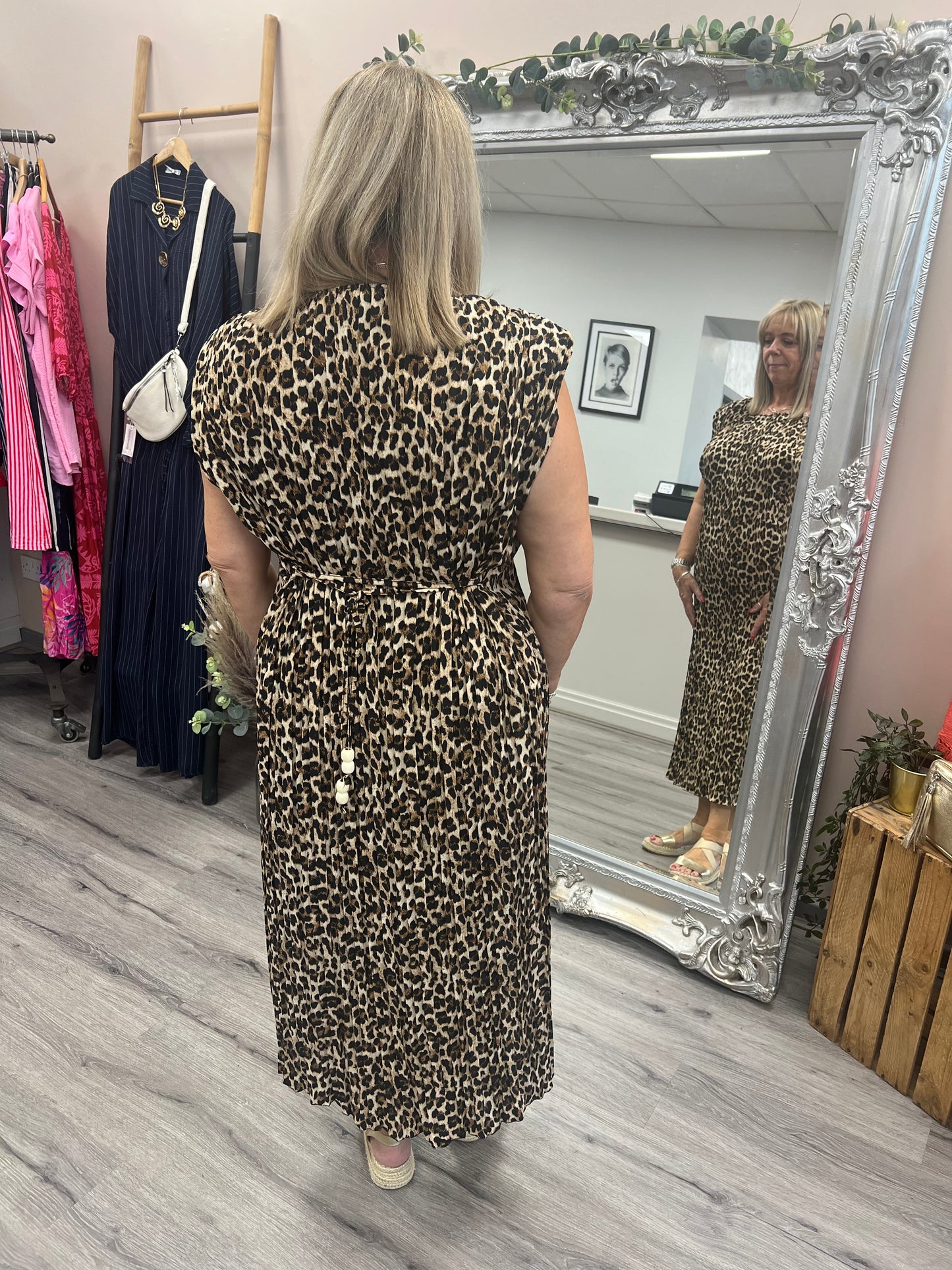 Leopard Pleated Dress