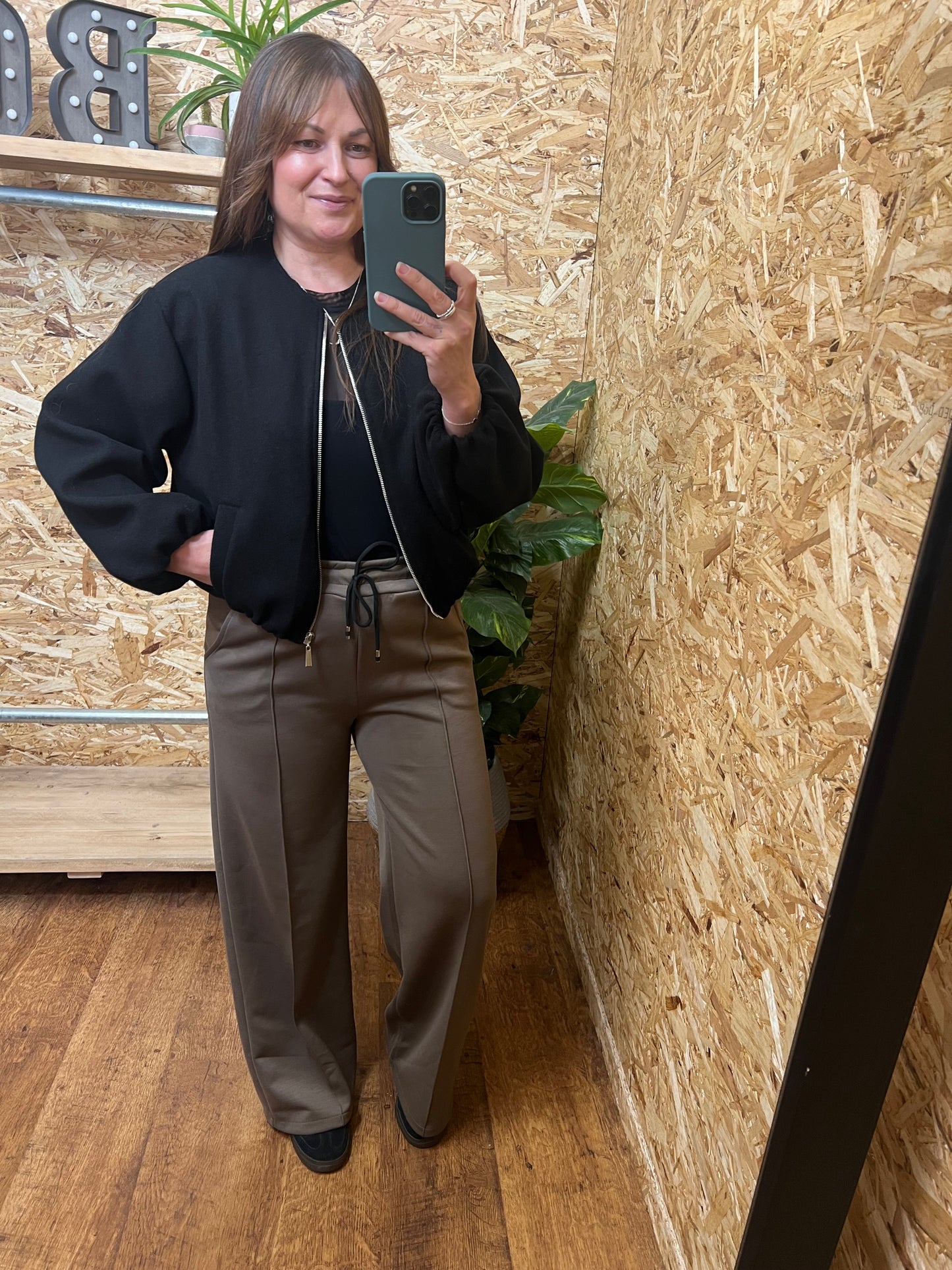 Collarless Bomber Jacket