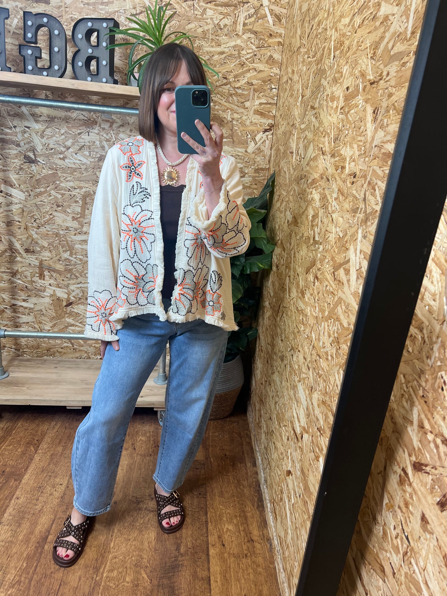 Embroidered Fringe Jacket
