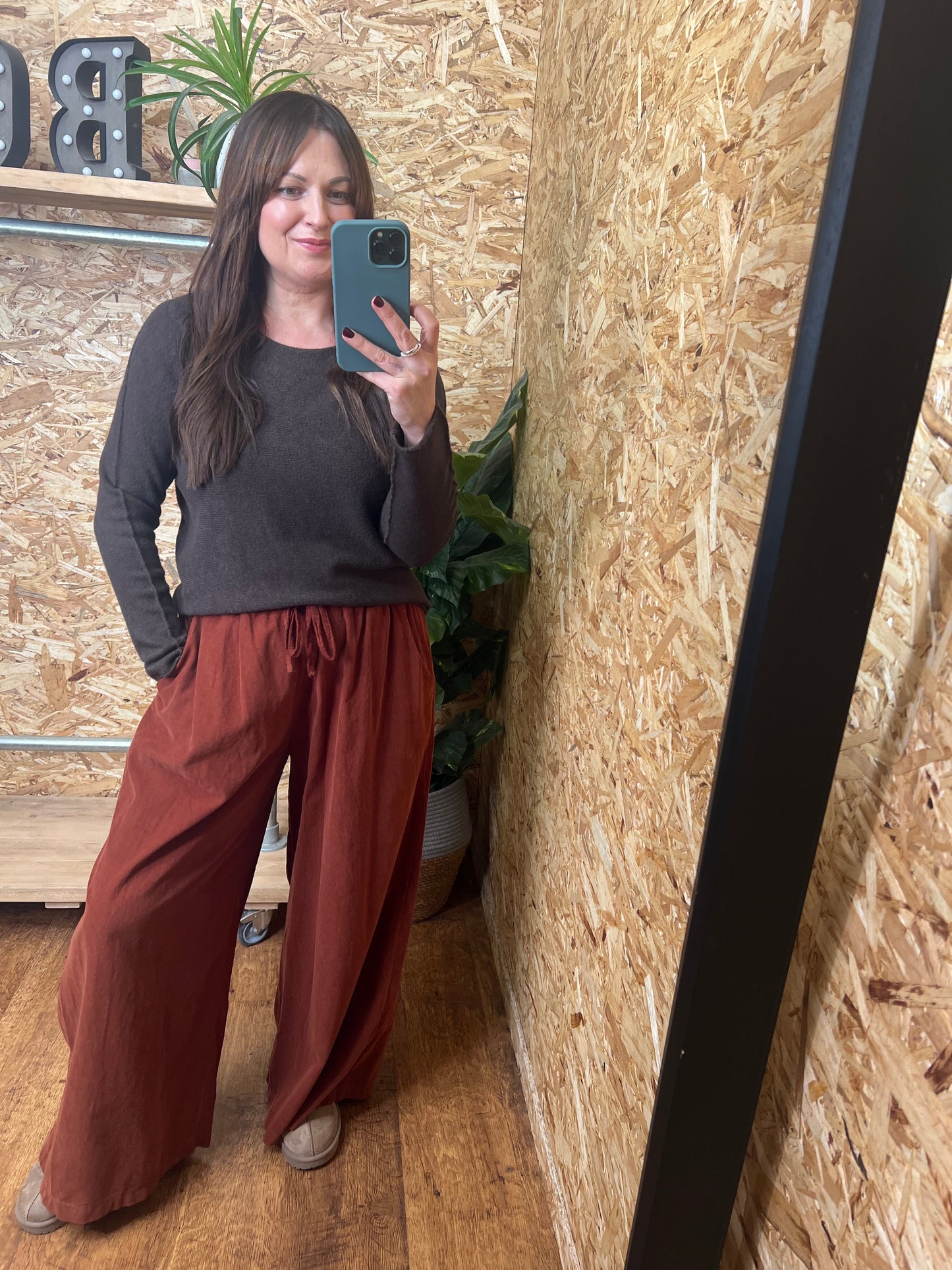 Needlecord Wide Leg Trousers