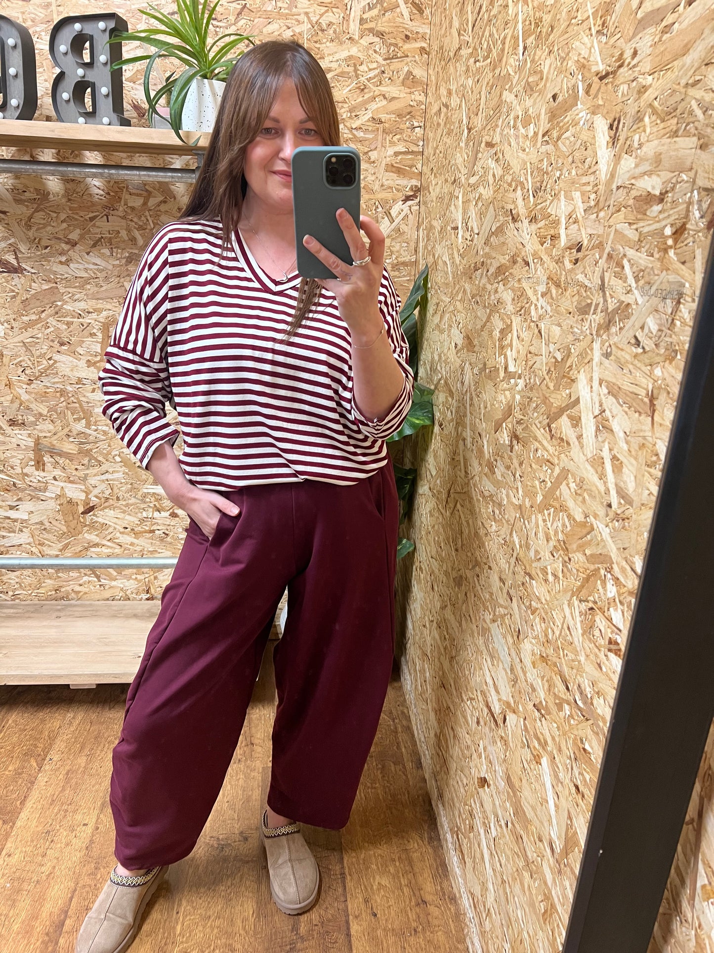 Breton Stripe V Neck Top