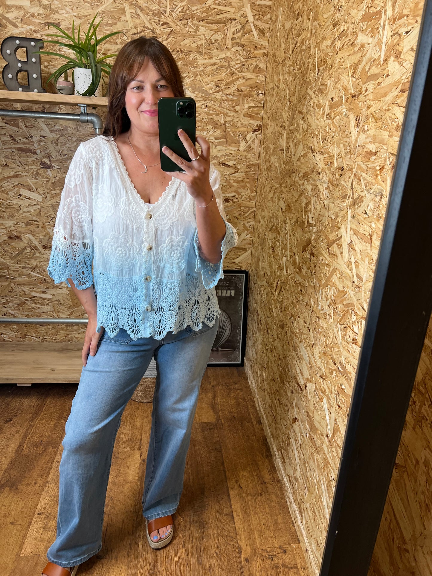 Talia Ombre Button Top