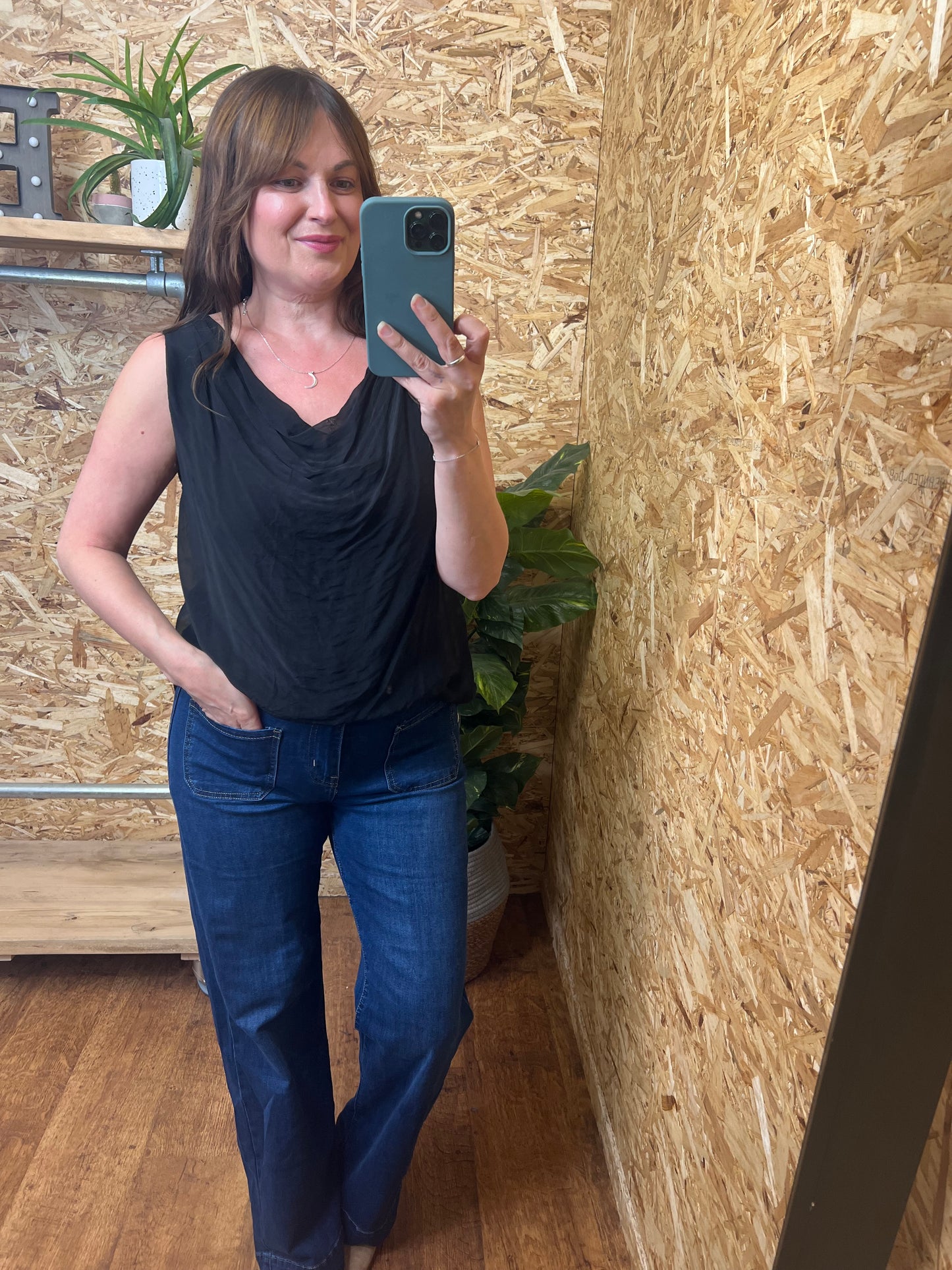 Silk Mix Cowl Top
