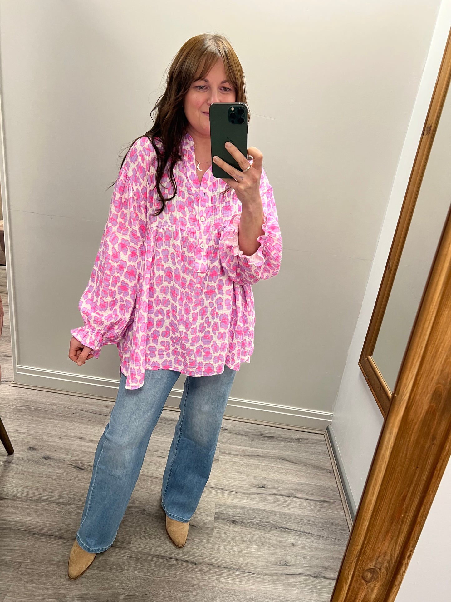 Neon Leopard Smock Top