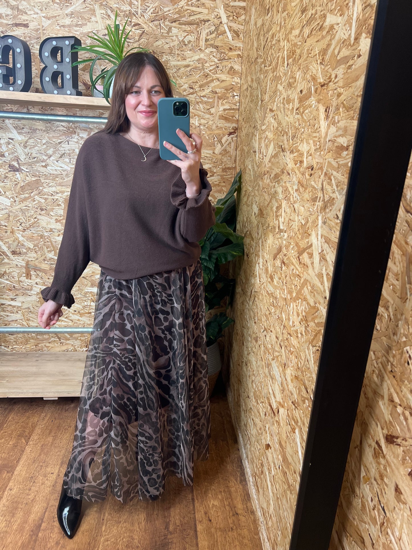 Animal Print Tulle Skirt