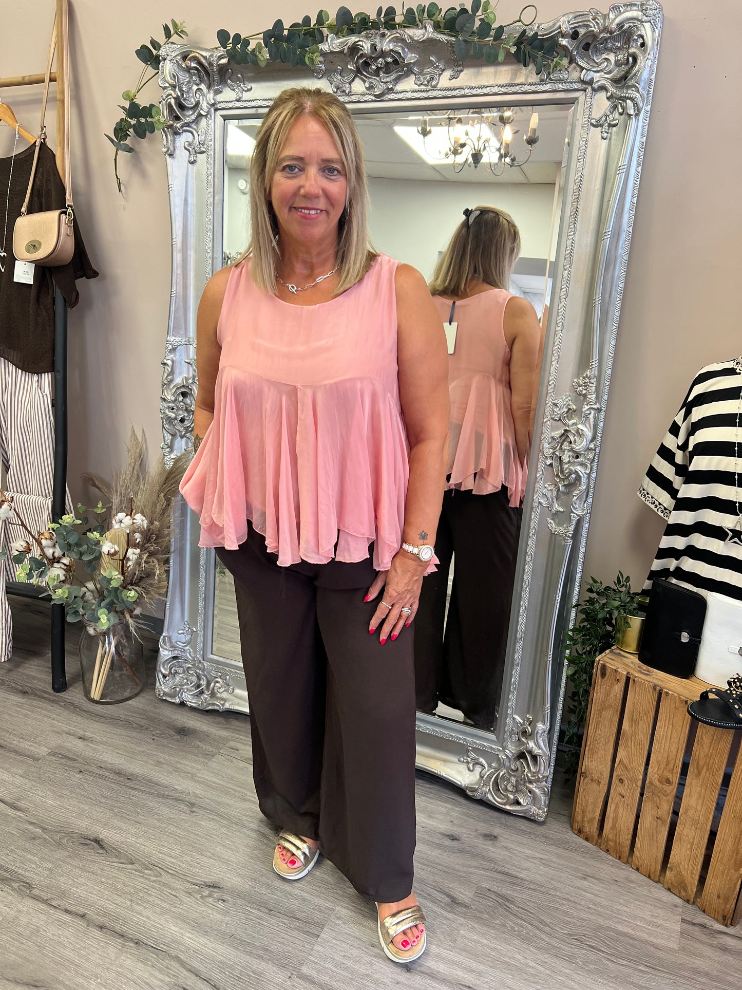 Lorella Silk Mix Top