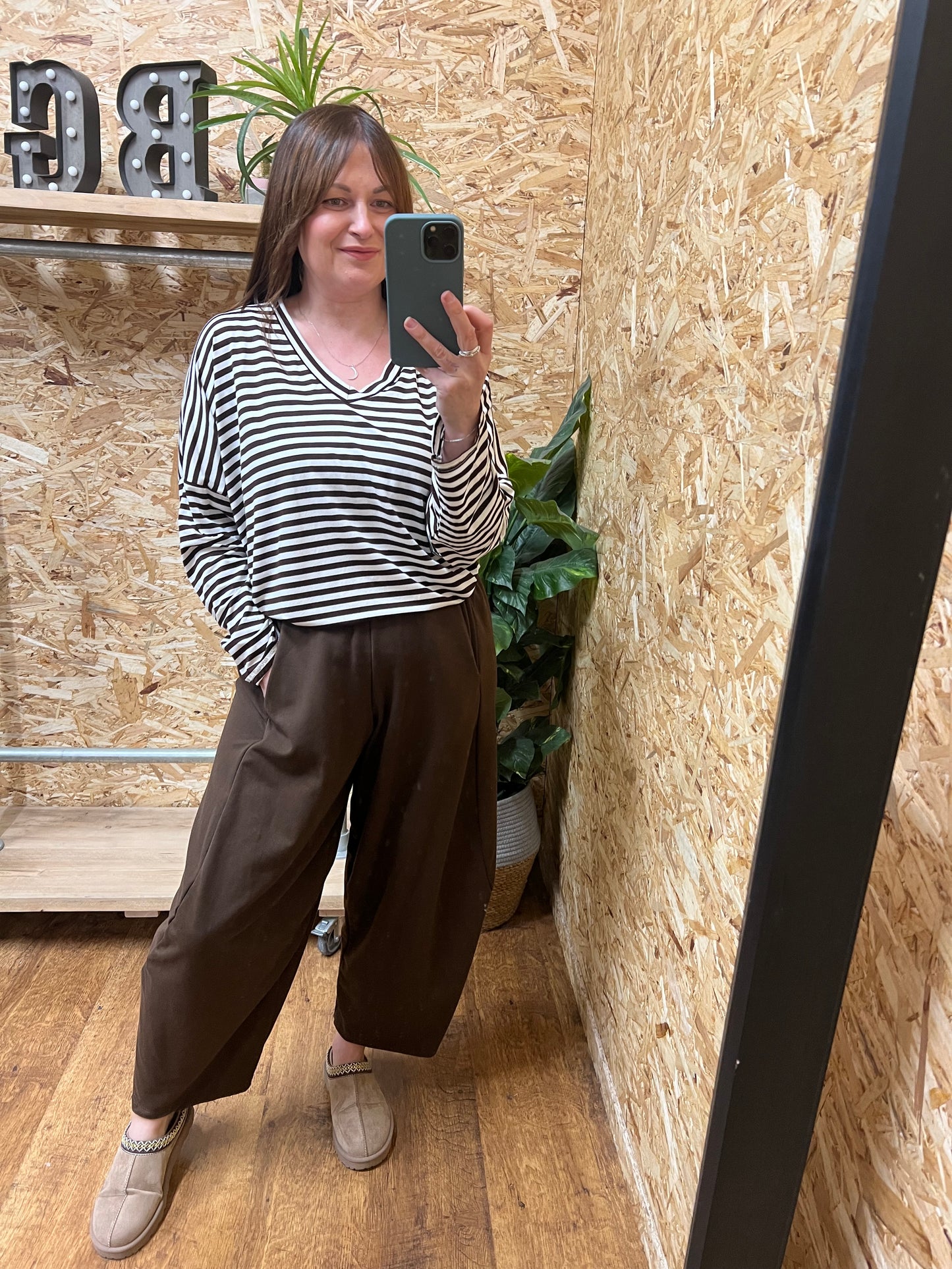 Breton Stripe V Neck Top