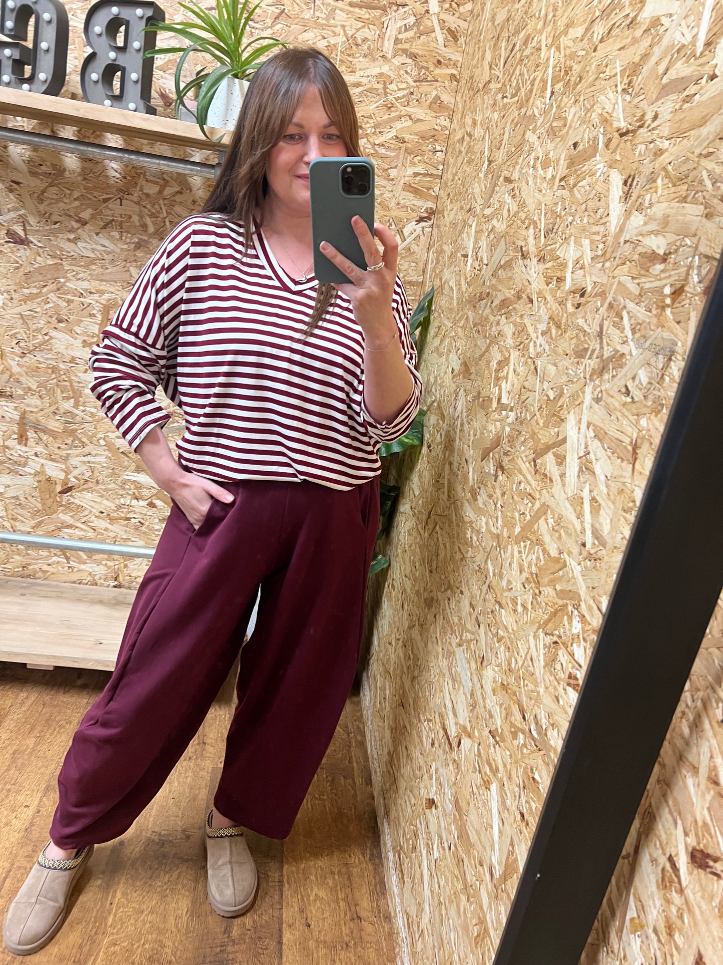 Breton Stripe V Neck Top