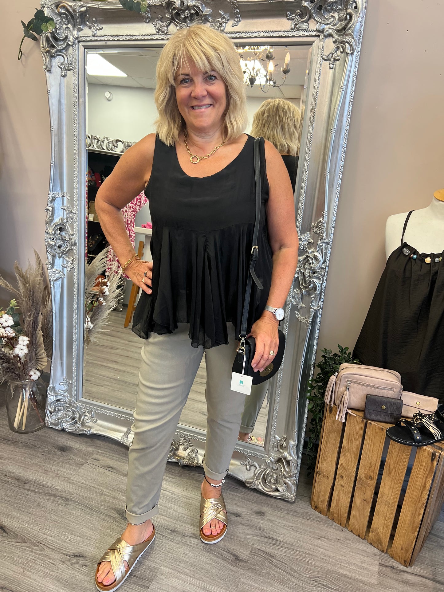Lorella Silk Mix Top