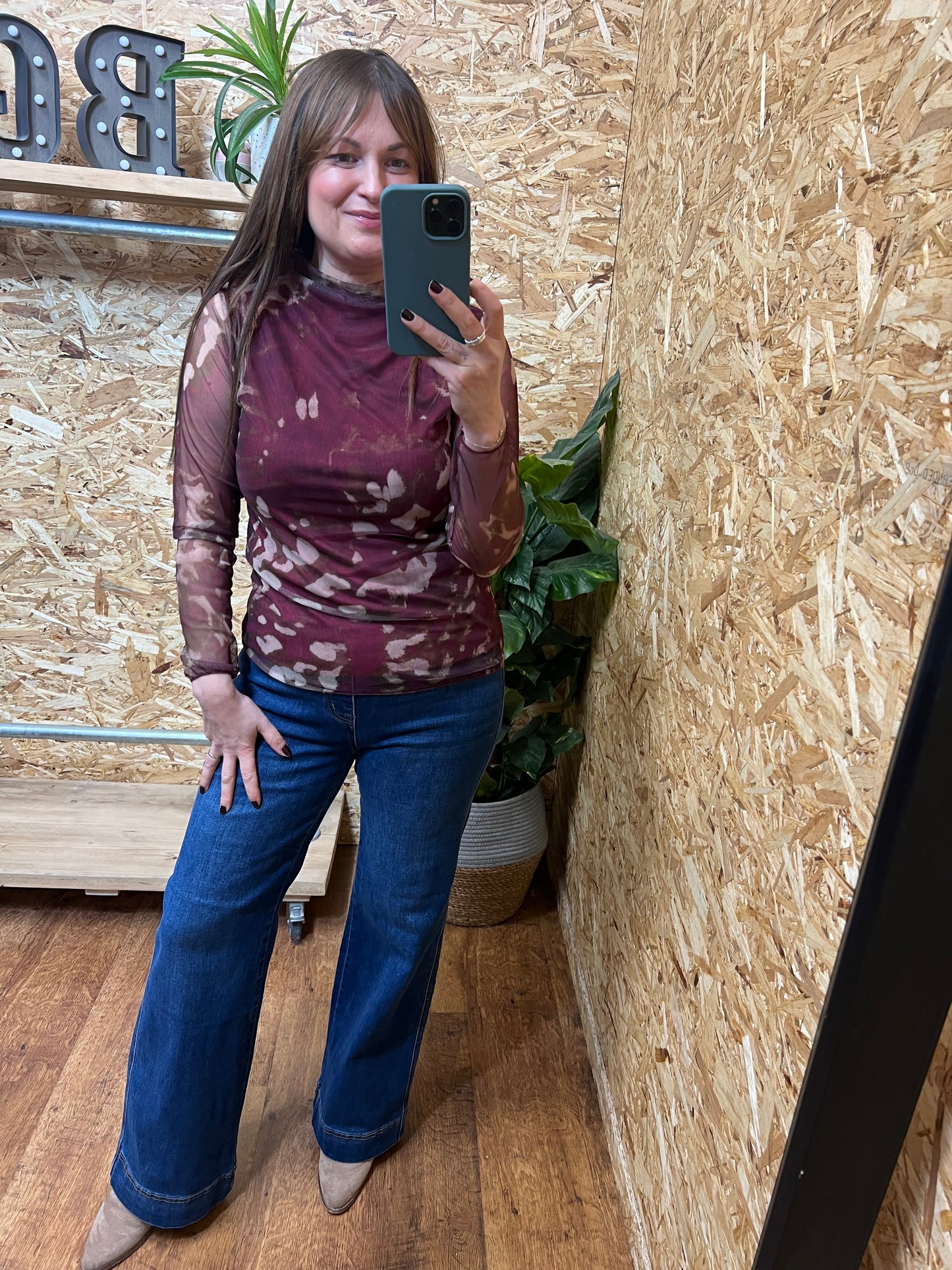 Annie Abstract Mesh Top