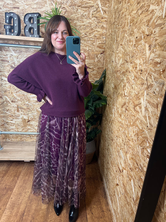 Animal Print Tulle Skirt