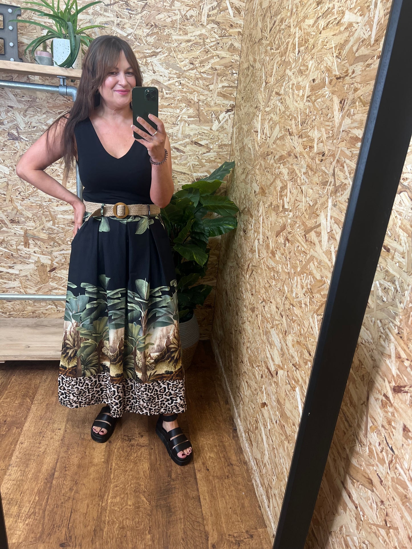 Jungle Print Maxi Skirt