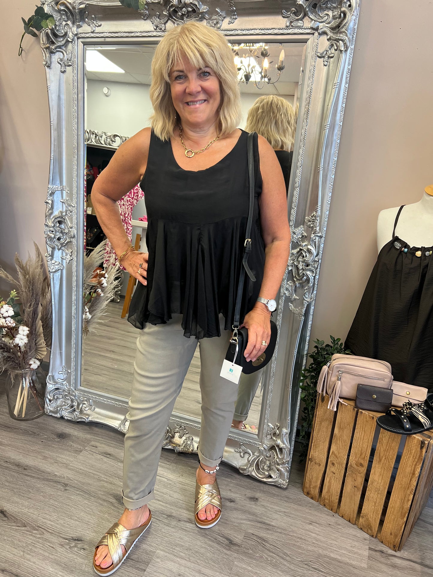Lorella Silk Mix Top