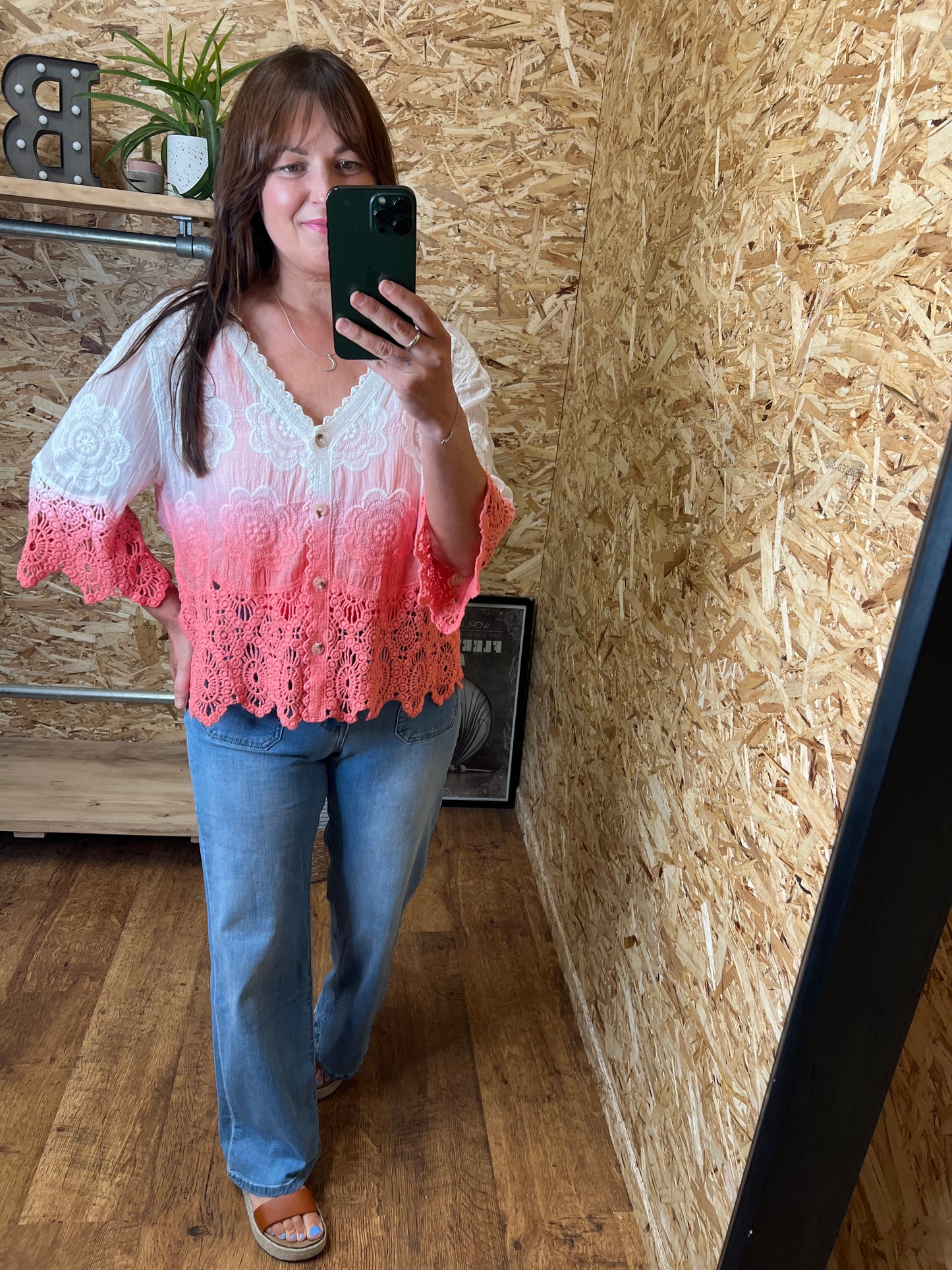 Talia Ombre Button Top