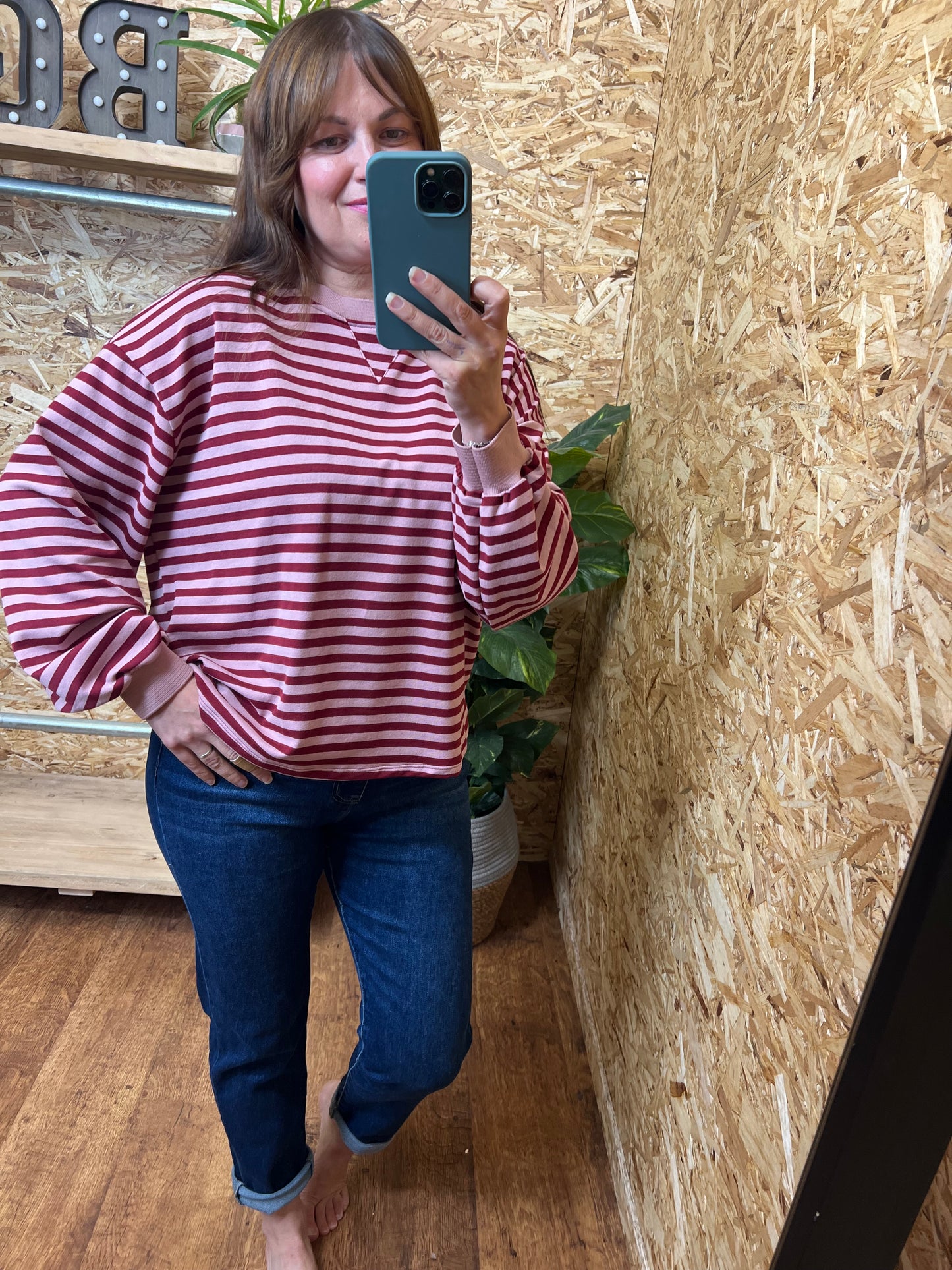 Stripe Long Sleeve Sweatshirt