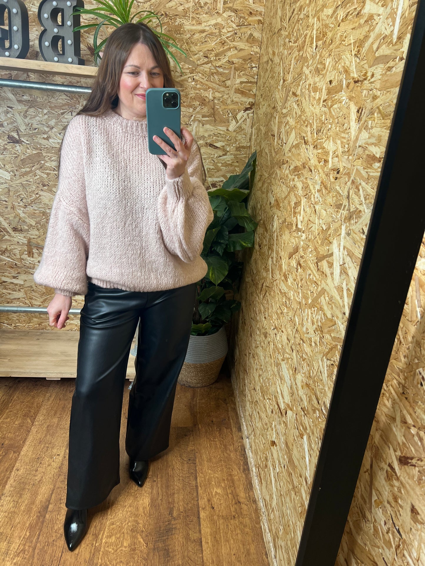 Balloon Sleeve Knit- Dusky Pink