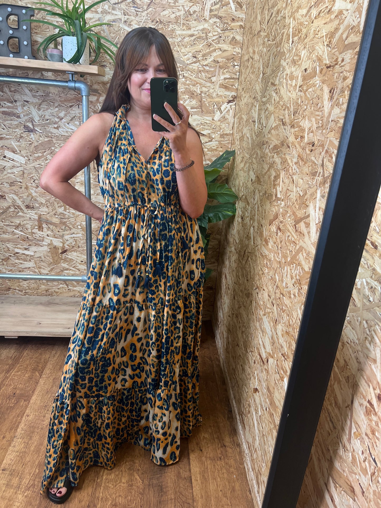 Leopard Stud Detail Maxi