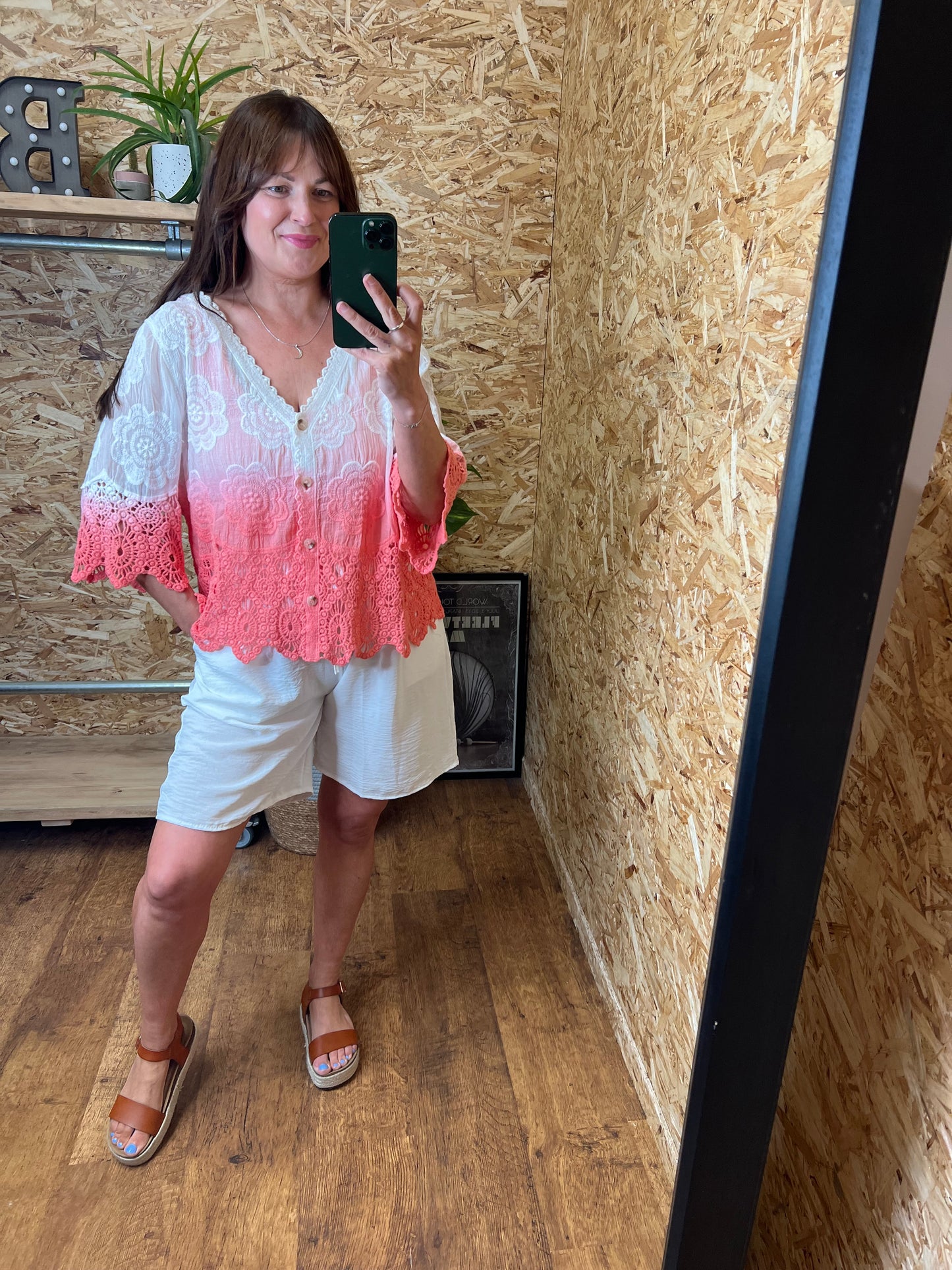 Talia Ombre Button Top