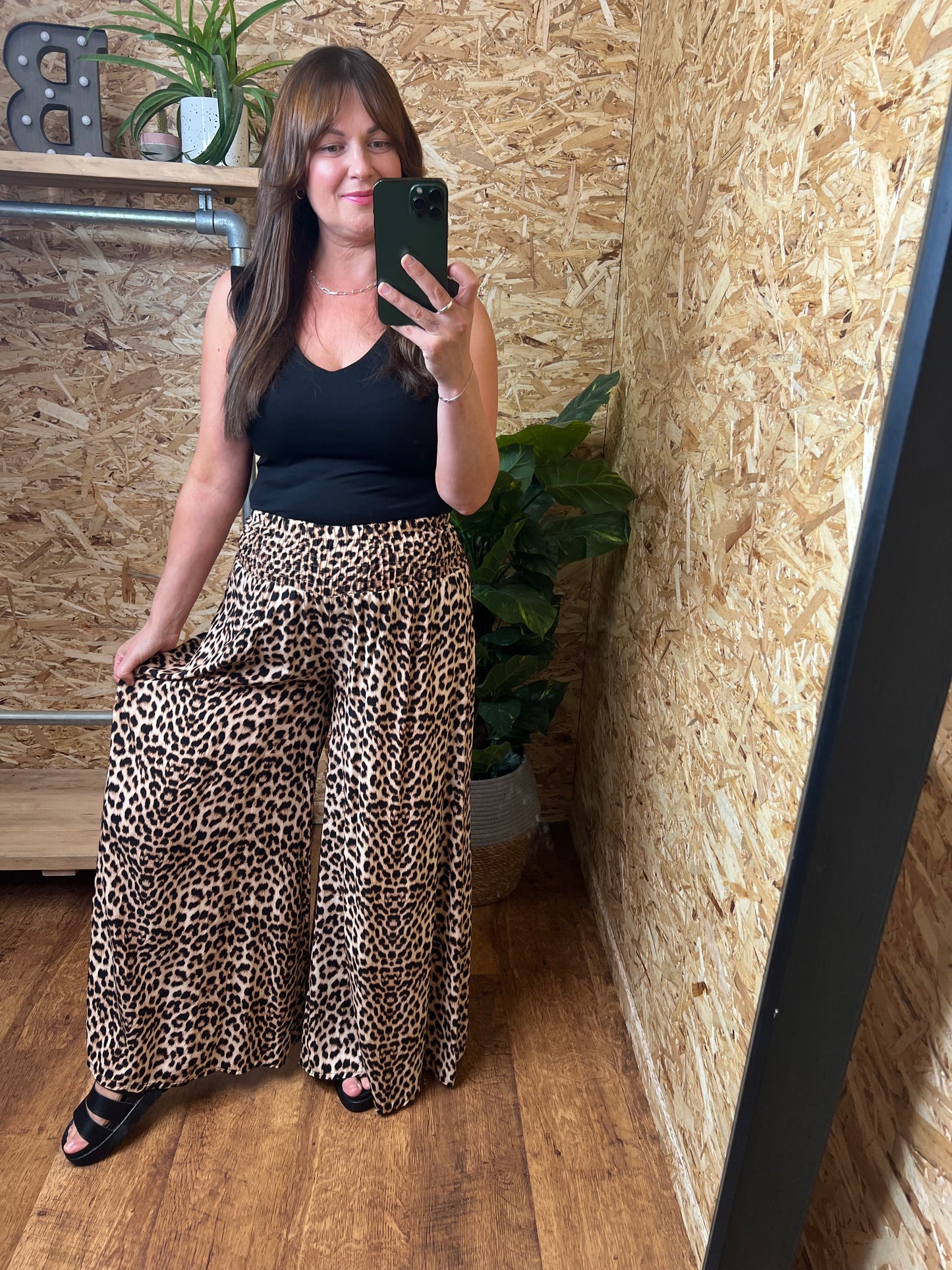 Leopard Print Palazzo Trousers