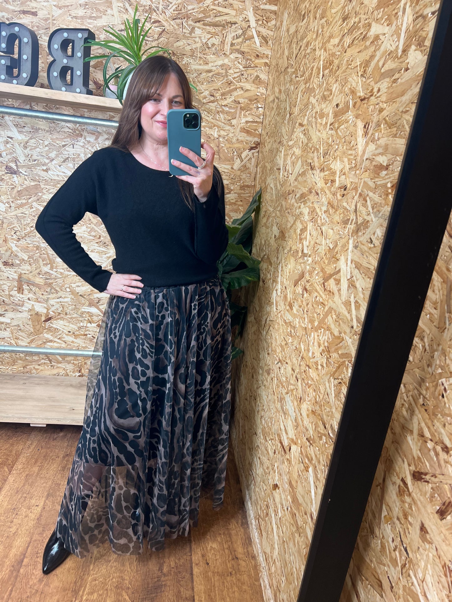 Animal Print Tulle Skirt