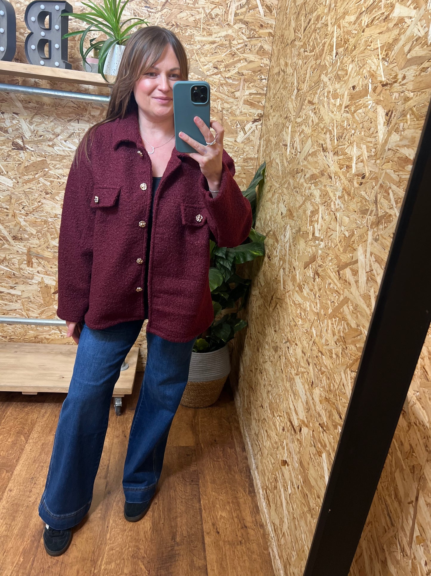 Gold Button Bucle Shacket