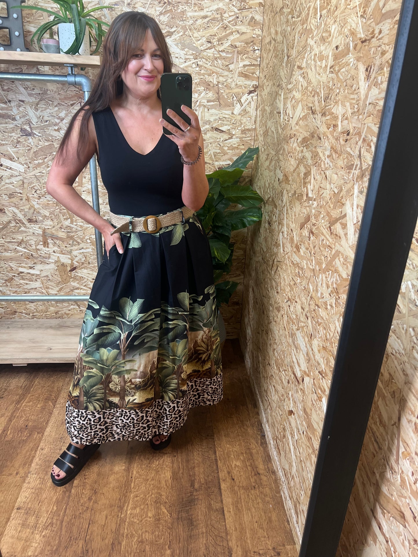 Jungle Print Maxi Skirt
